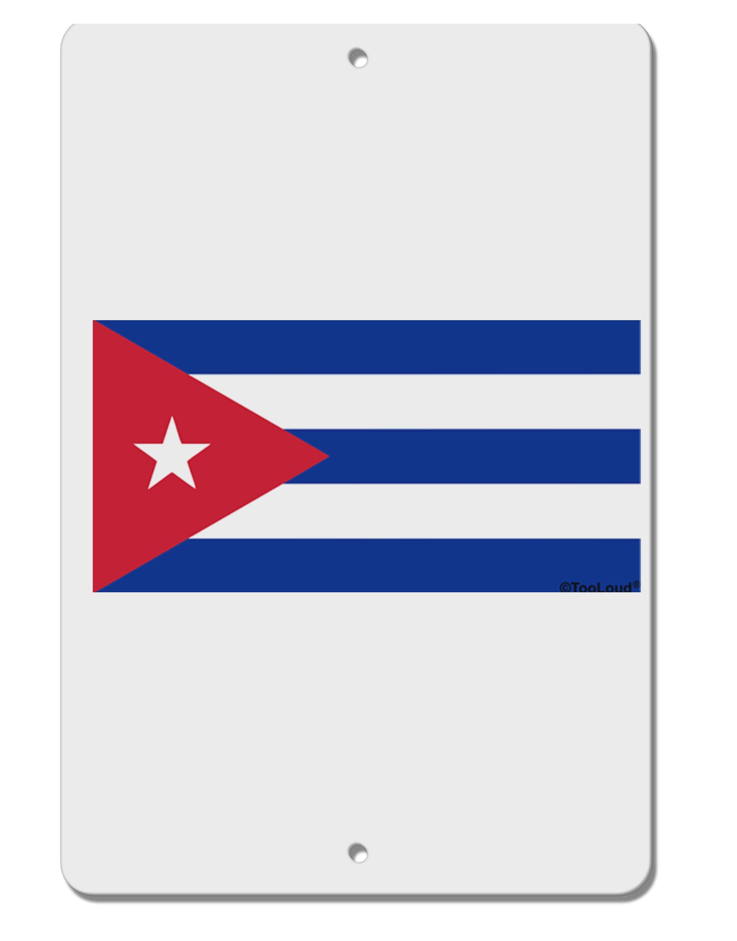 Cuba Flag Cubana Aluminum 8 x 12" Sign by TooLoud-TooLoud-White-Davson Sales