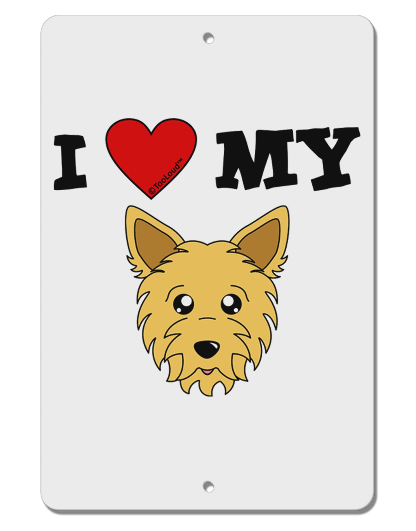 I Heart My - Cute Yorkshire Terrier Yorkie Dog Aluminum 8 x 12" Sign by TooLoud-TooLoud-White-Davson Sales