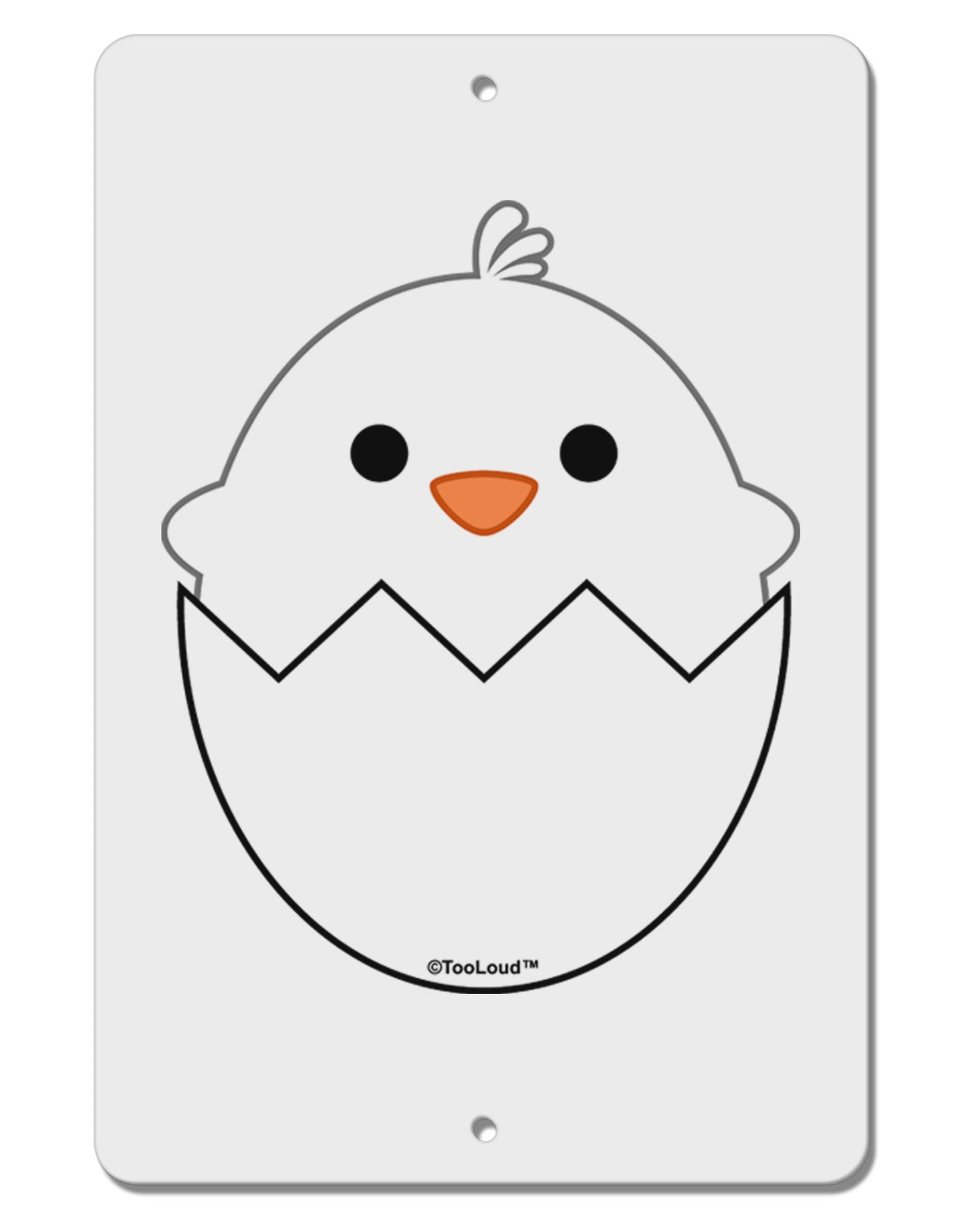 Cute Hatching Chick - White Aluminum 8 x 12" Sign by TooLoud-TooLoud-White-Davson Sales
