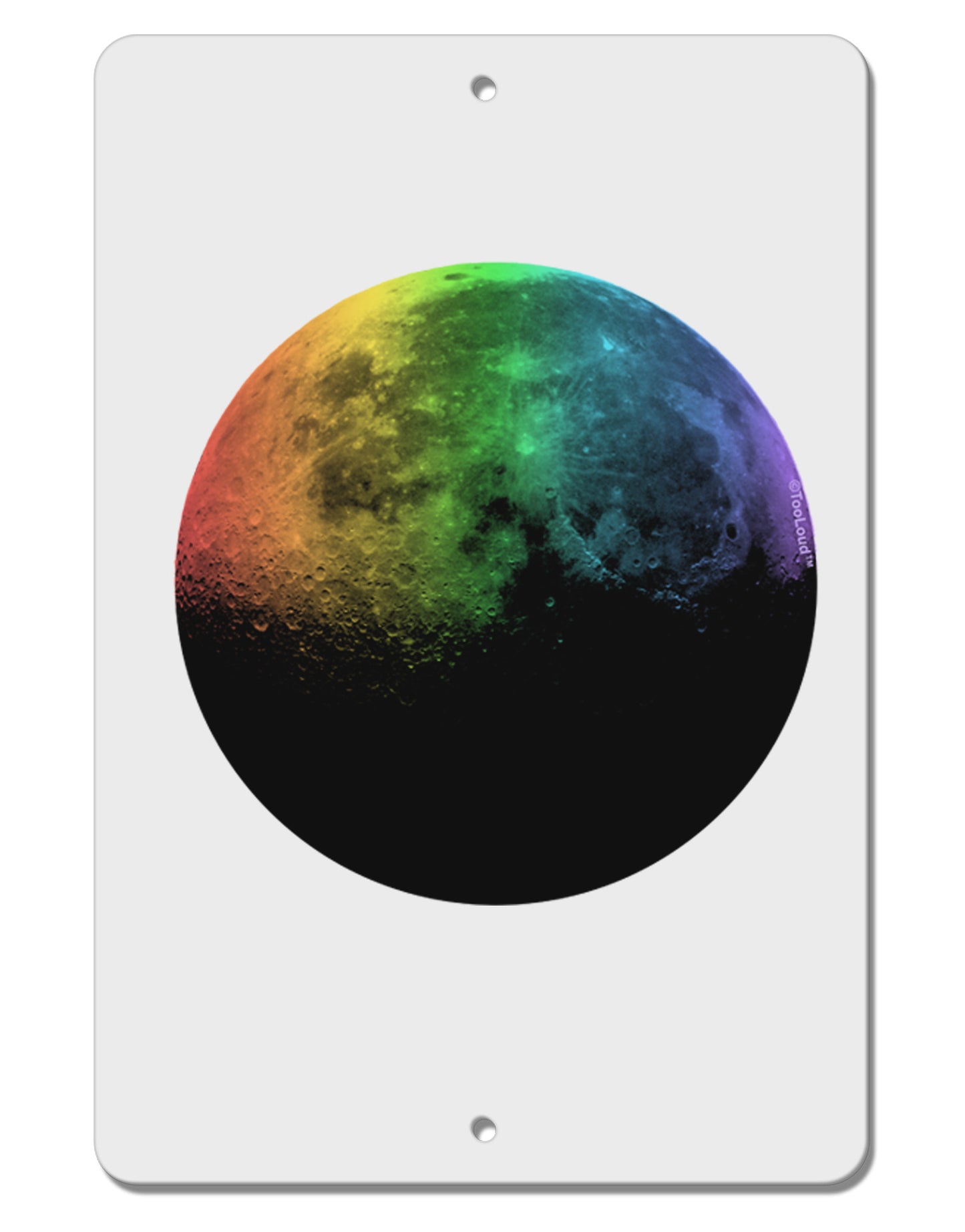 Rainbow Moon Aluminum 8 x 12" Sign-TooLoud-White-Davson Sales