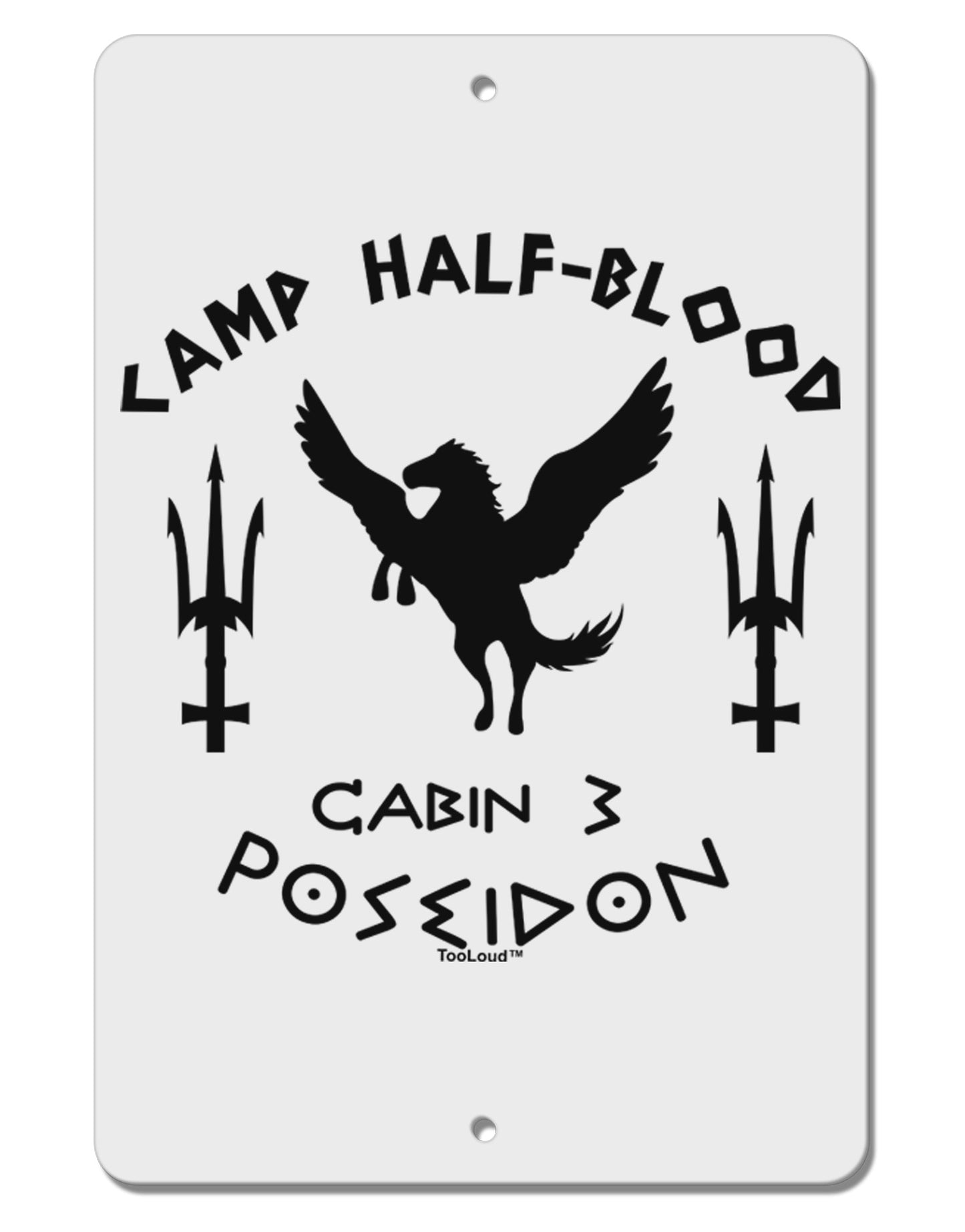 Cabin 3 Poseidon Camp Half Blood Aluminum 8 x 12" Sign-TooLoud-White-Davson Sales