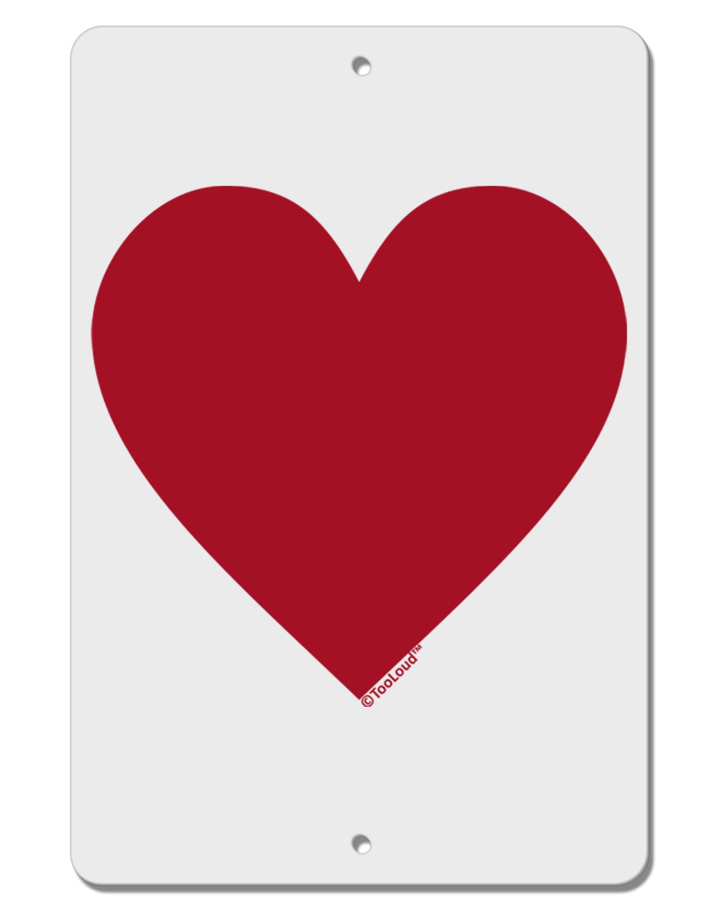 Big Red Heart Valentine's Day Aluminum 8 x 12" Sign-TooLoud-White-Davson Sales
