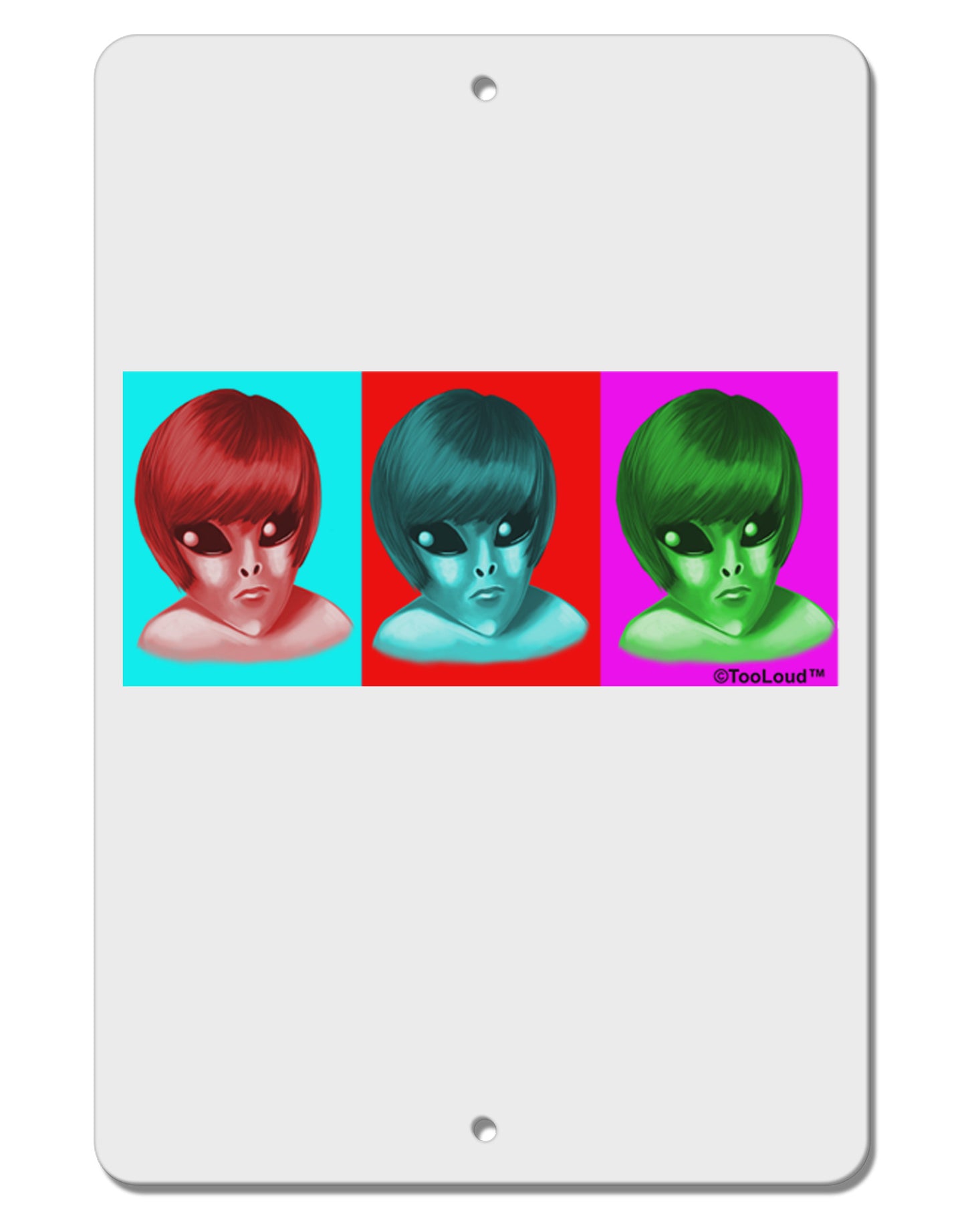 Extraterrestial Pop-art #2 Aluminum 8 x 12" Sign by TooLoud-TooLoud-White-Davson Sales