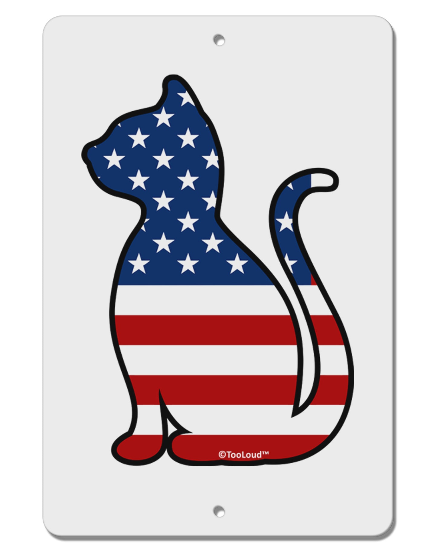 Patriotic Cat Design Aluminum 8 x 12" Sign by TooLoud-TooLoud-White-Davson Sales
