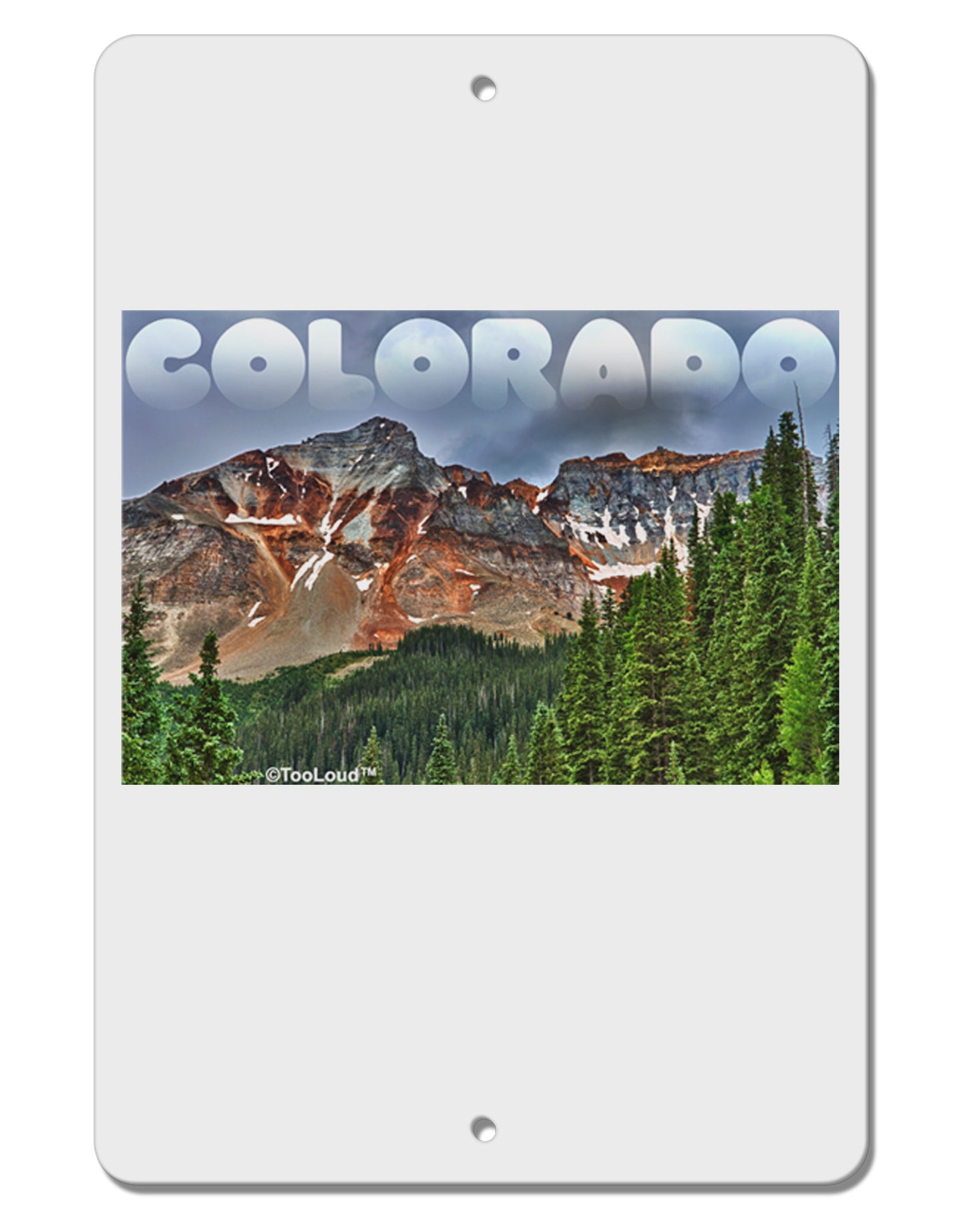 Colorado Mountains Forrest Text Aluminum 8 x 12" Sign-TooLoud-White-Davson Sales
