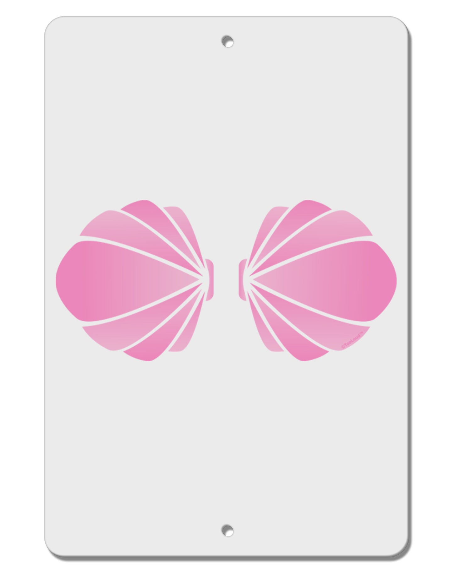 Easy Mermaid Costume Pink Shells - Halloween Aluminum 8 x 12" Sign-TooLoud-White-Davson Sales