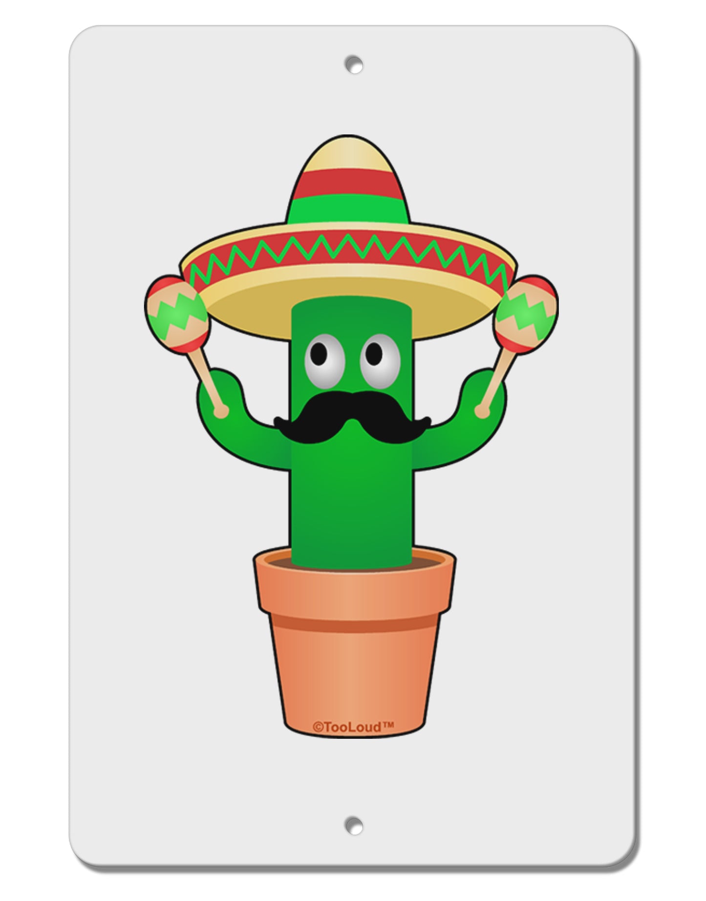 Fiesta Cactus Aluminum 8 x 12" Sign by TooLoud-TooLoud-White-Davson Sales