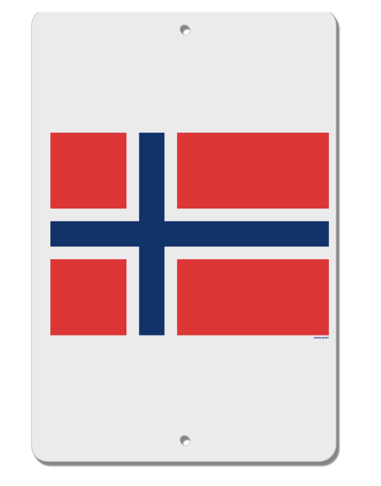 TooLoud Norwegian Flag Aluminum 8 x 12 Inch Sign-Aluminum Sign-TooLoud-Davson Sales
