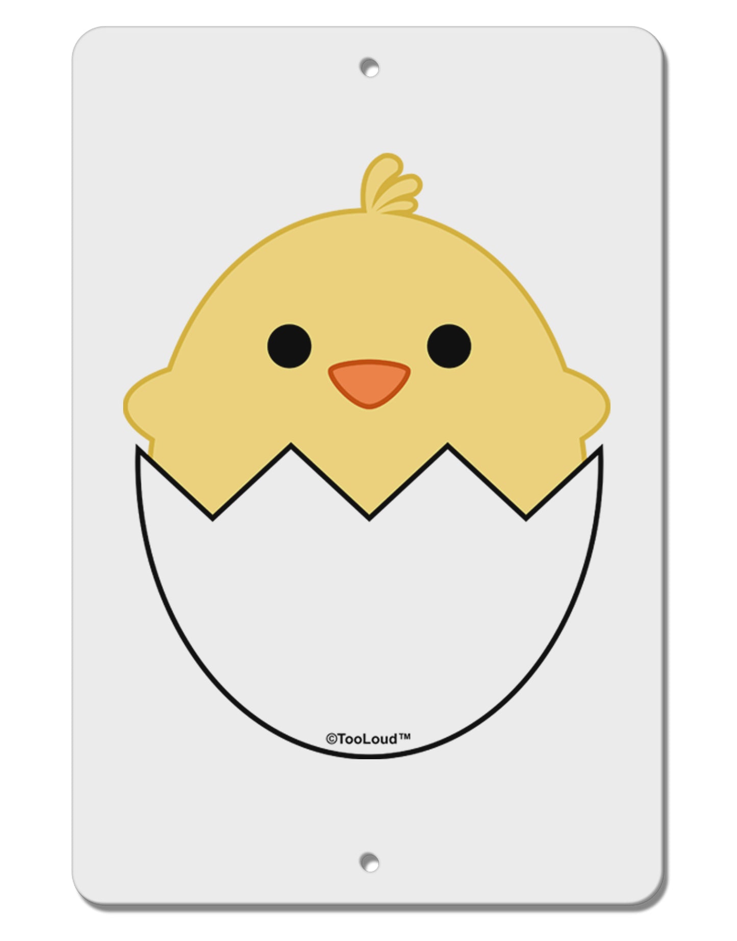 Cute Hatching Chick Design Aluminum 8 x 12" Sign by TooLoud-TooLoud-White-Davson Sales