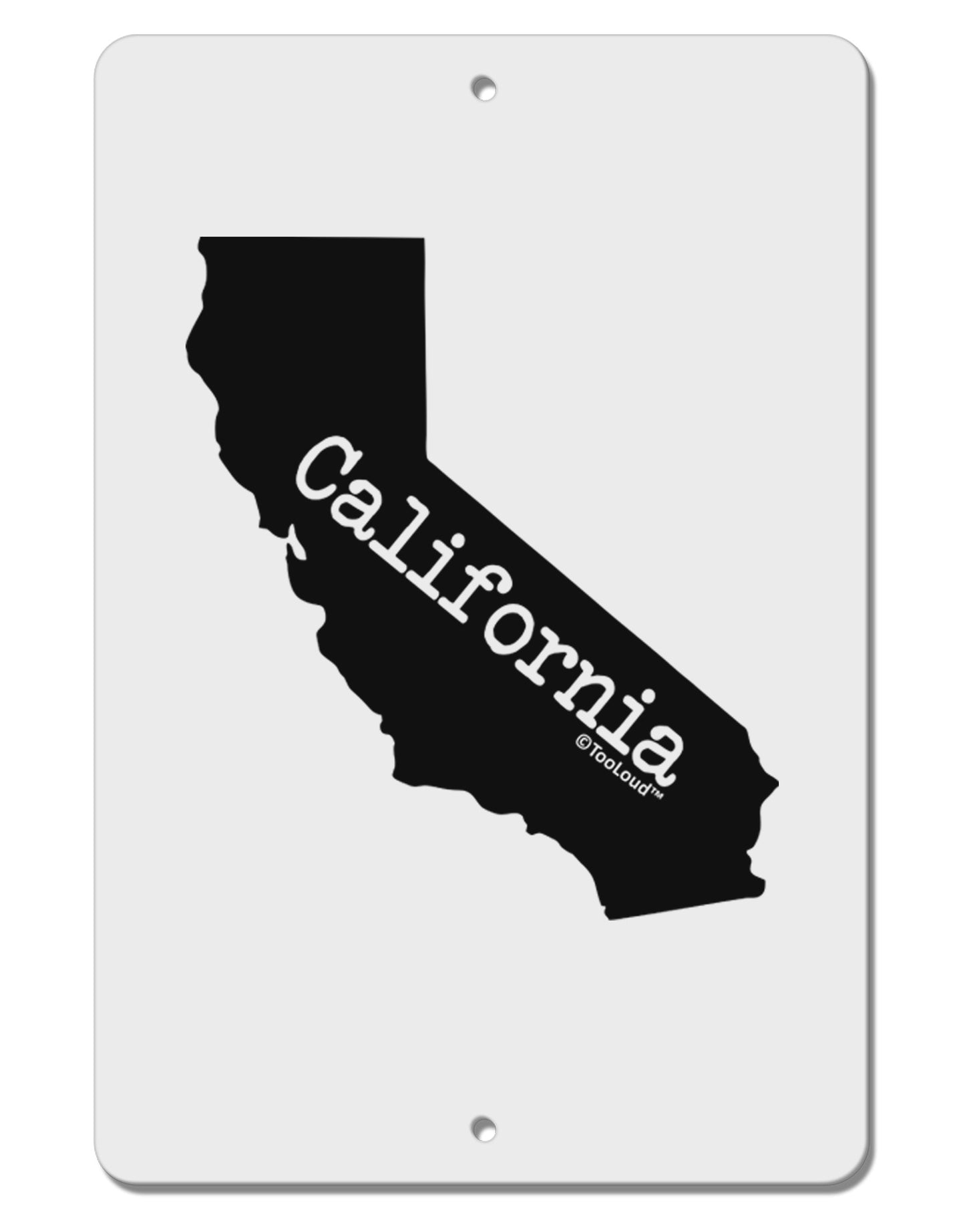 California - United States Shape Aluminum 8 x 12" Sign-TooLoud-White-Davson Sales