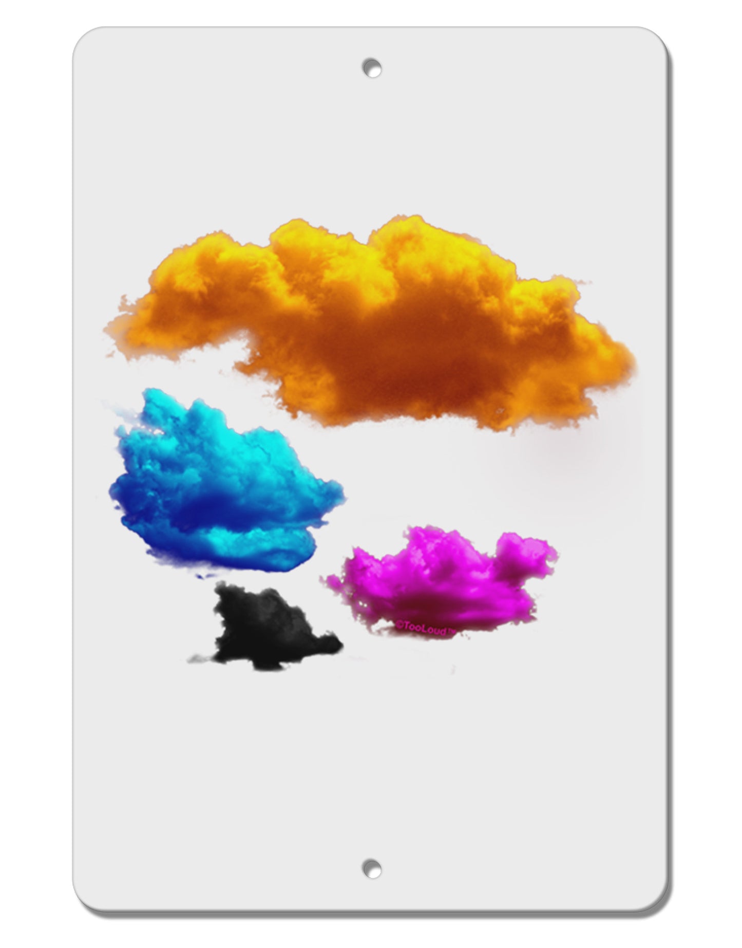 CMYK Clouds Aluminum 8 x 12" Sign-TooLoud-White-Davson Sales