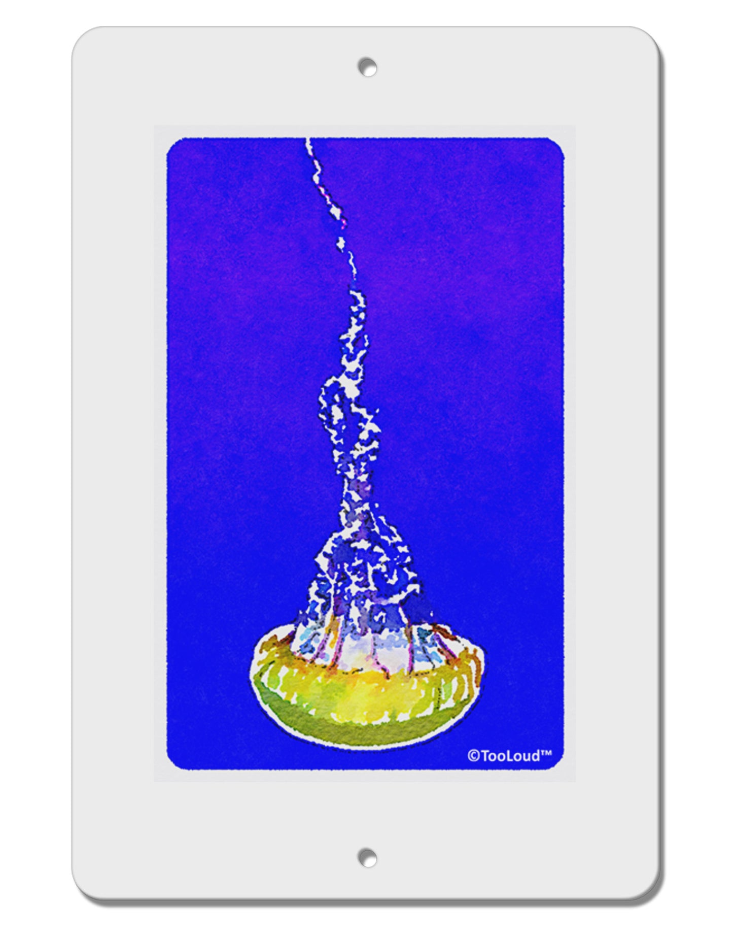 Solo Jellyfish Watercolor Aluminum 8 x 12" Sign-TooLoud-White-Davson Sales