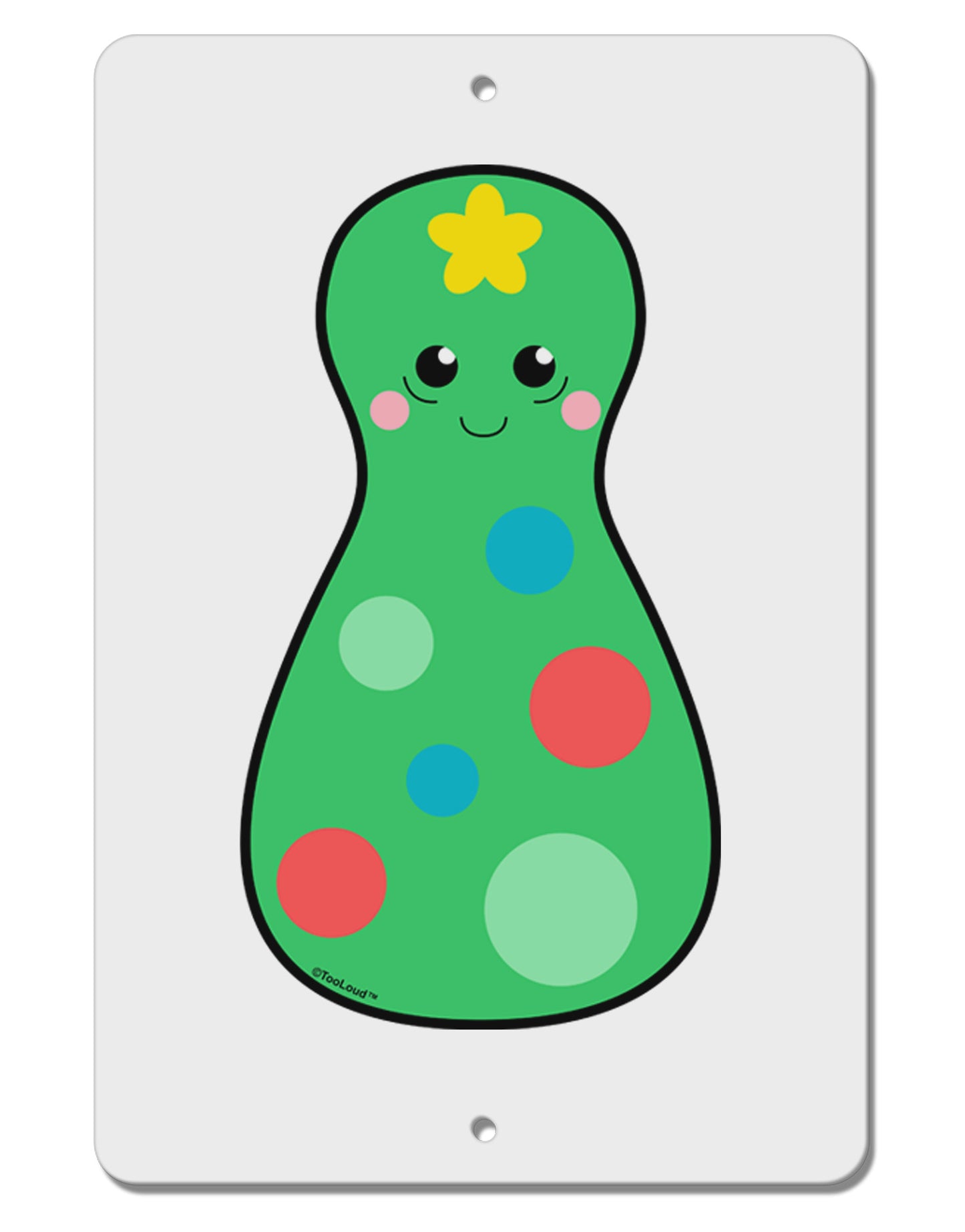 Cute Christmas Tree Matryoshka Nesting Doll Aluminum 8 x 12" Sign-TooLoud-White-Davson Sales