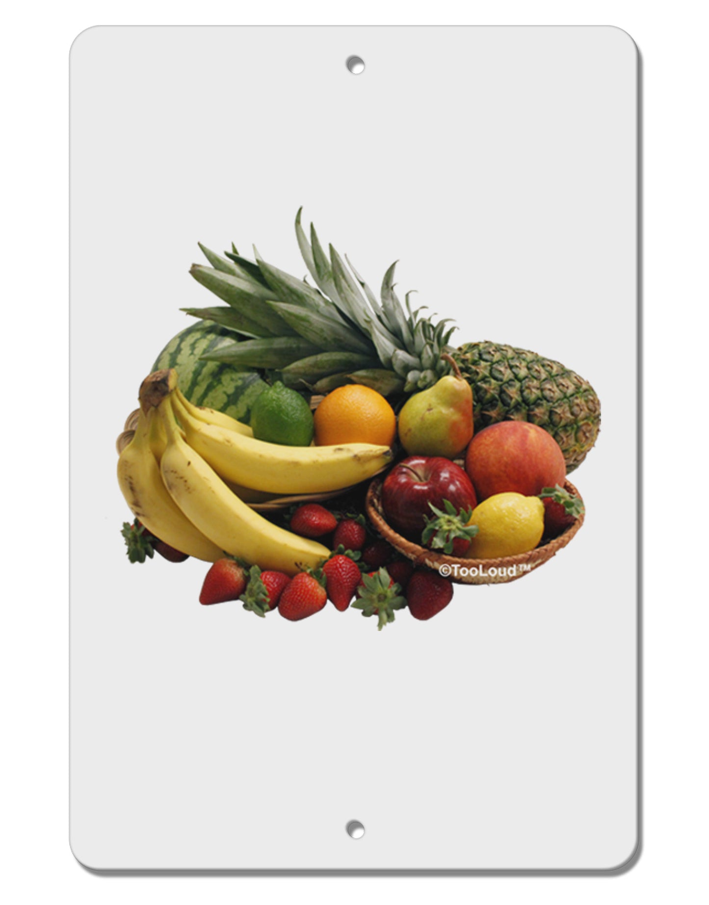 Fruit Basket Still Life Aluminum 8 x 12" Sign-TooLoud-White-Davson Sales