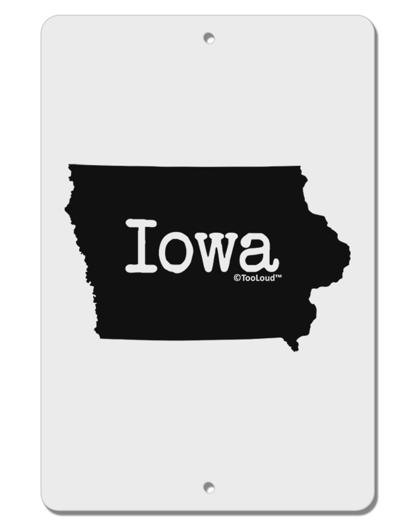 Iowa - United States Shape Aluminum 8 x 12" Sign-TooLoud-White-Davson Sales