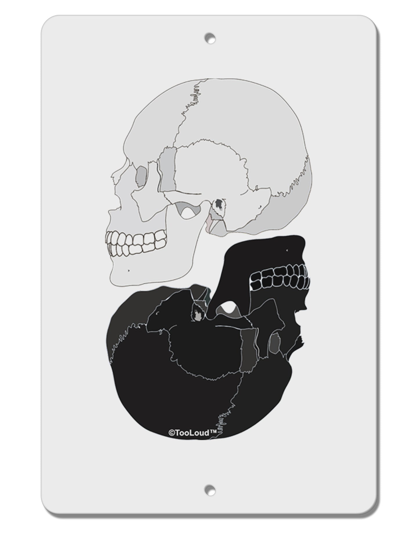 White And Black Inverted Skulls Aluminum 8 x 12" Sign by TooLoud-TooLoud-White-Davson Sales