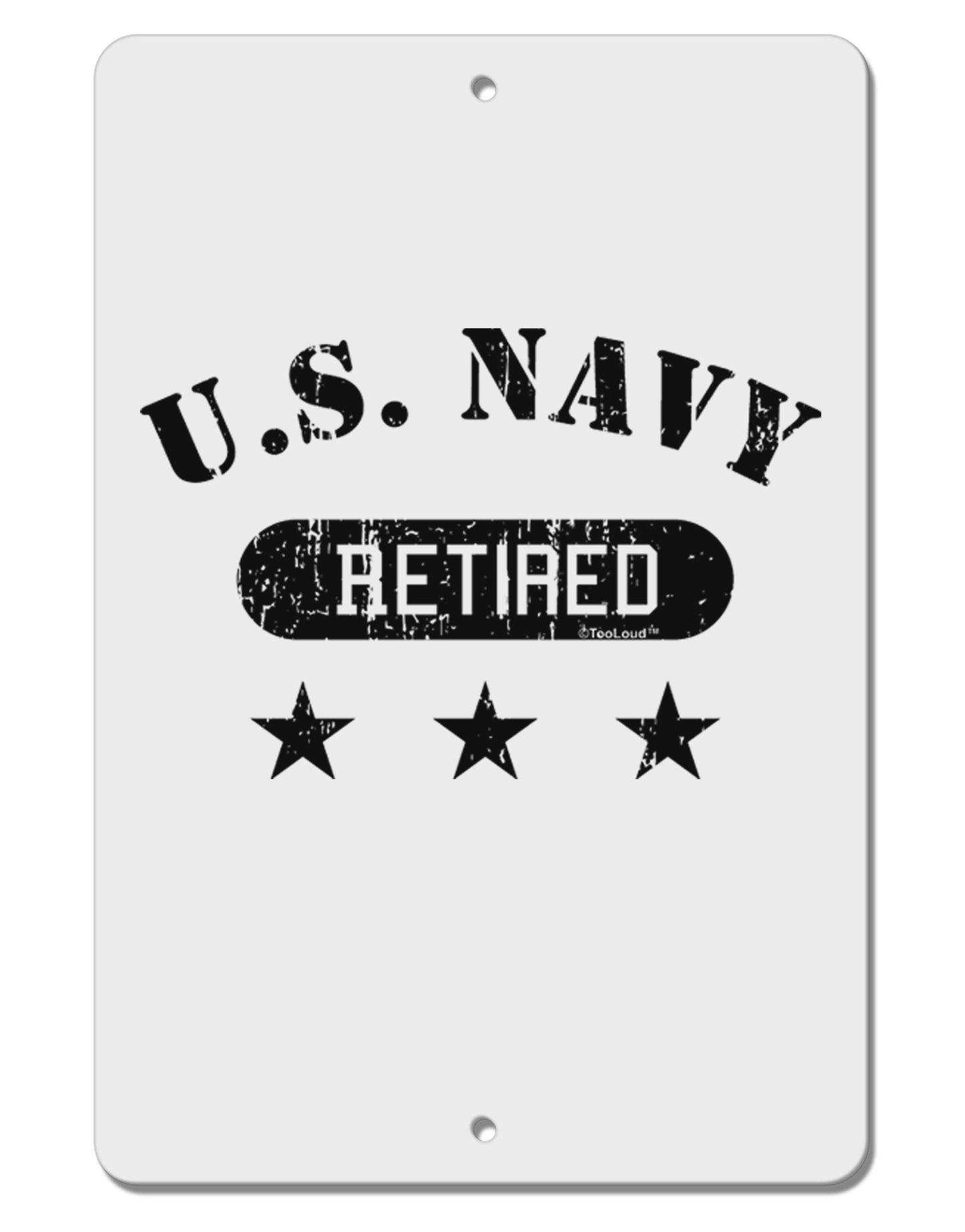 Retired Navy Aluminum 8 x 12" Sign by TooLoud-TooLoud-White-Davson Sales