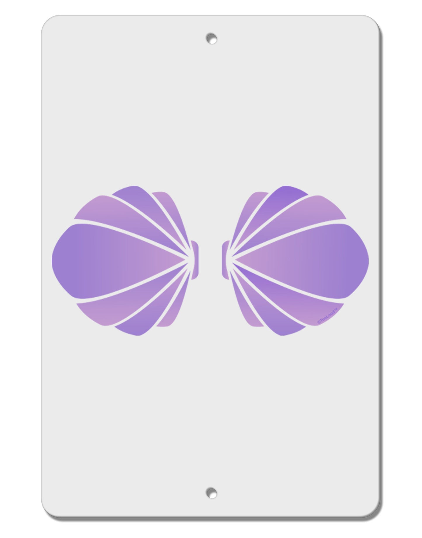 Easy Mermaid Costume Purple Shells - Halloween Aluminum 8 x 12" Sign-TooLoud-White-Davson Sales