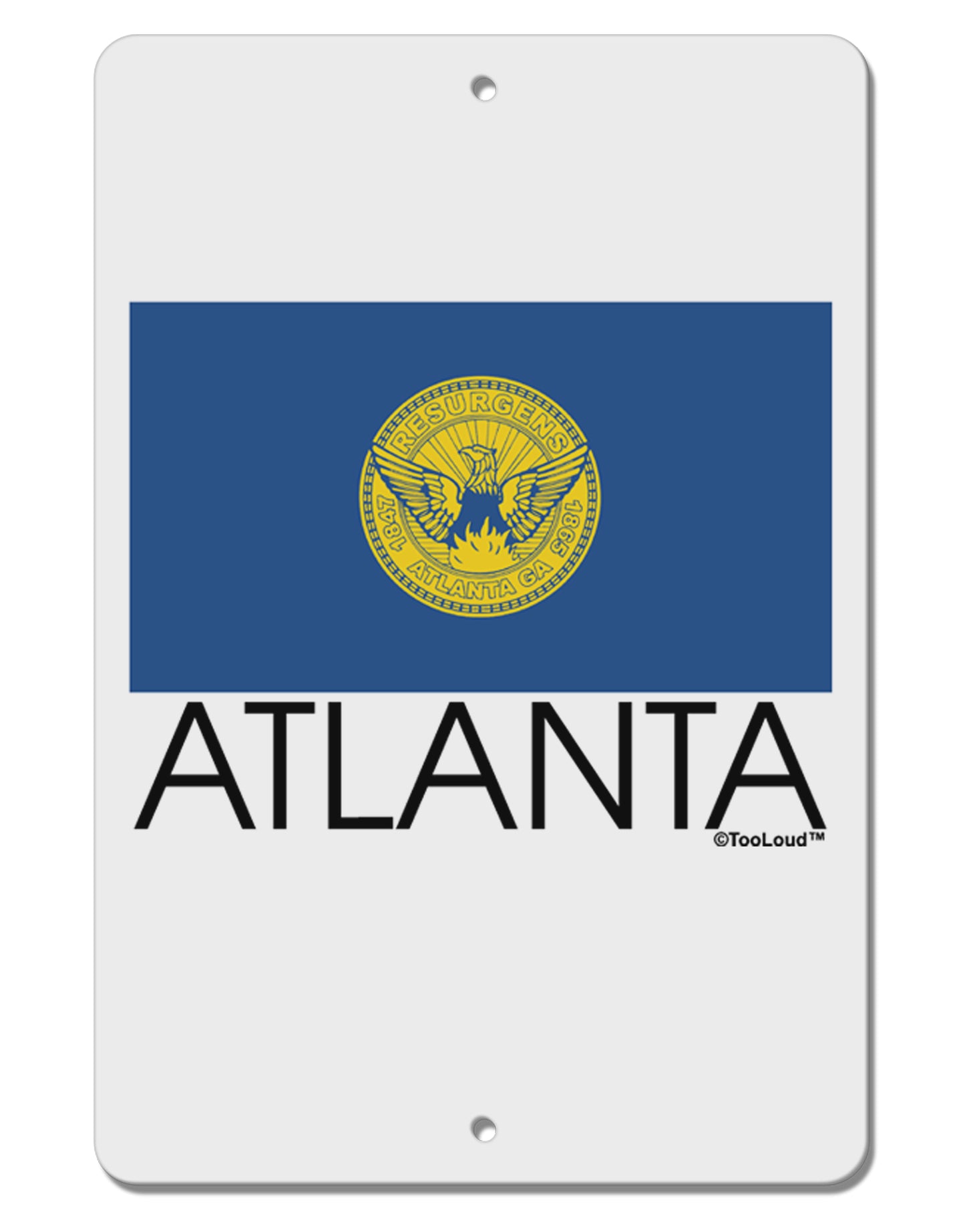 Atlanta Georgia Flag Text Aluminum 8 x 12" Sign by TooLoud-TooLoud-White-Davson Sales