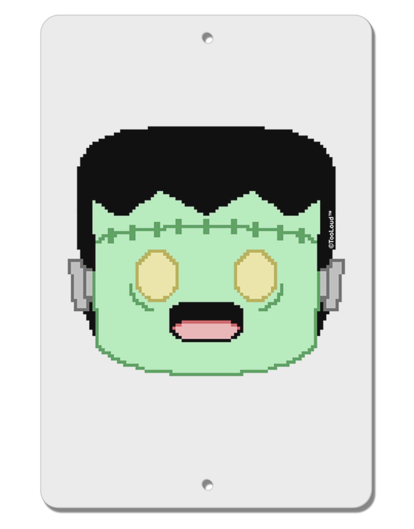 Cute Pixel Monster Aluminum 8 x 12" Sign-TooLoud-White-Davson Sales