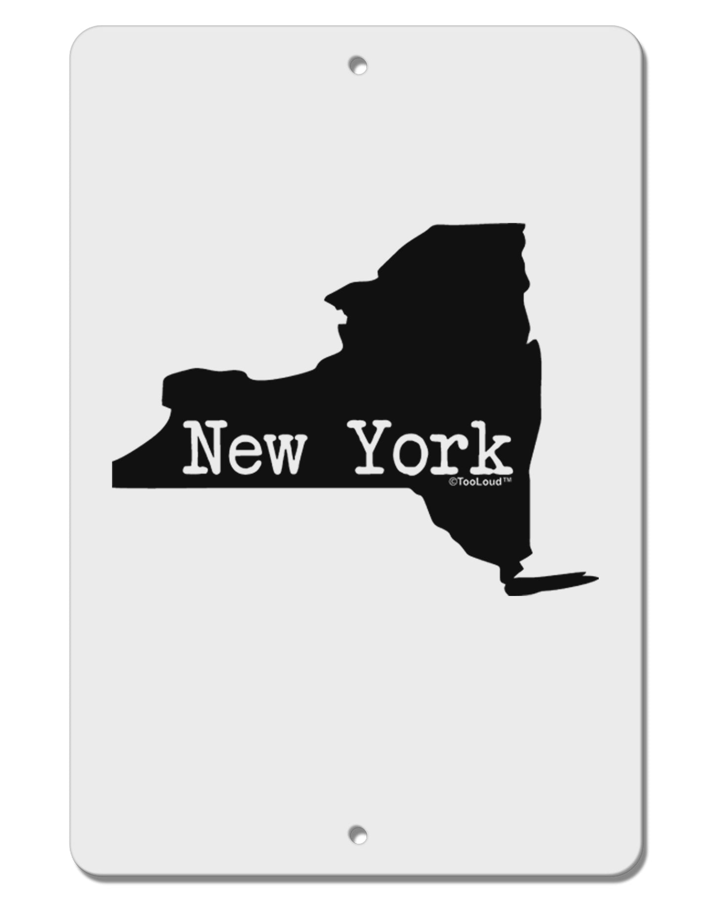 New York - United States Shape Aluminum 8 x 12" Sign by TooLoud-TooLoud-White-Davson Sales