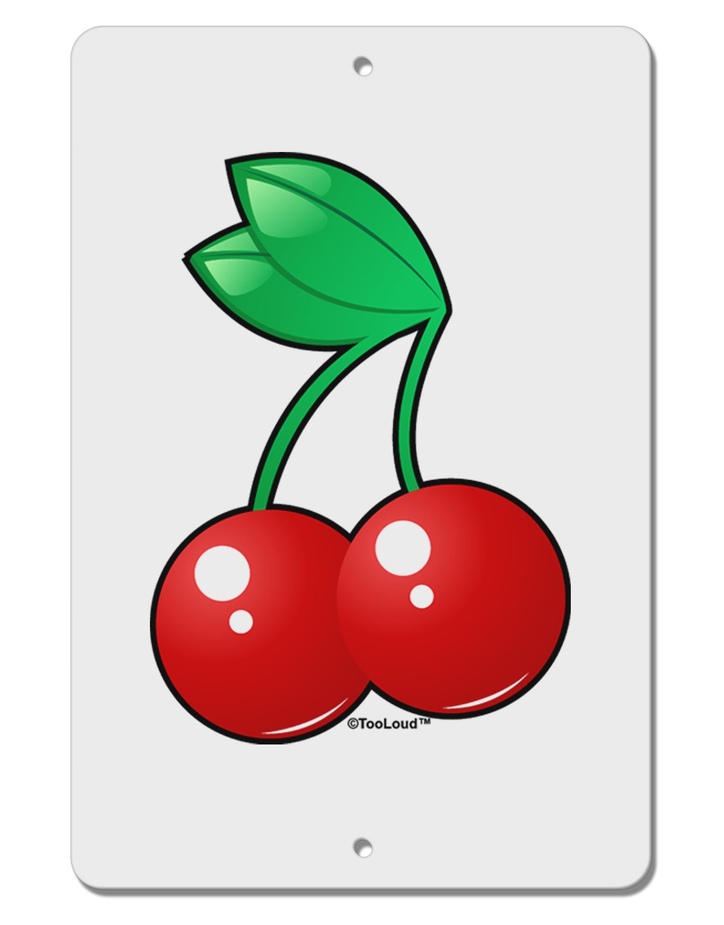 Cherries Aluminum 8 x 12" Sign-TooLoud-White-Davson Sales