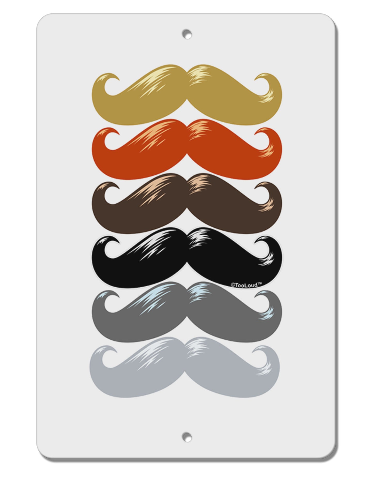 Natural Mustache Rainbow Aluminum 8 x 12" Sign-TooLoud-White-Davson Sales