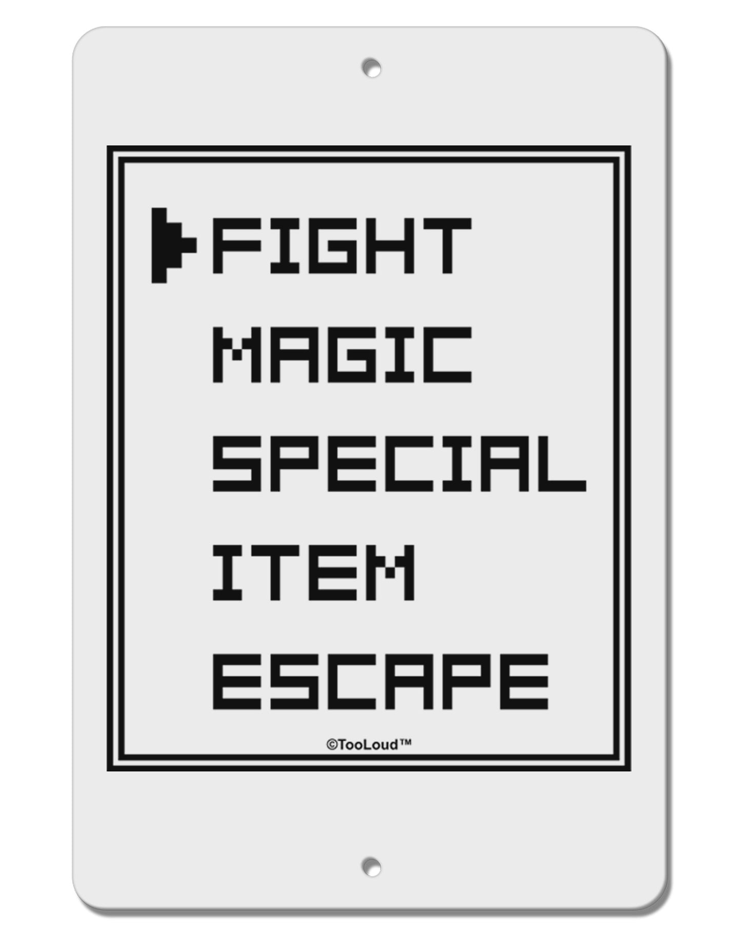 RPG Command Selection List Aluminum 8 x 12" Sign by TooLoud-TooLoud-White-Davson Sales