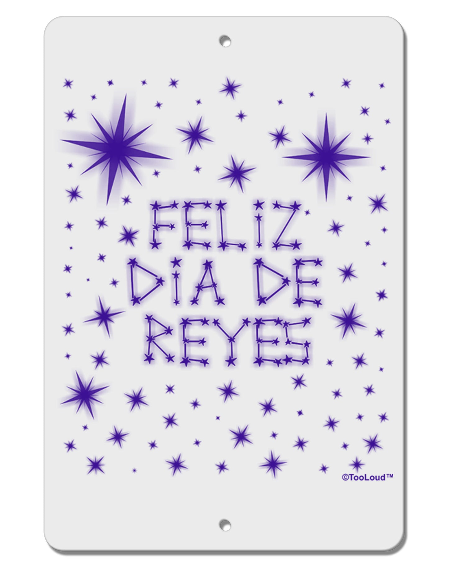 Feliz Dia de Reyes - Estrellas Brillantes Aluminum 8 x 12" Sign by TooLoud-TooLoud-White-Davson Sales