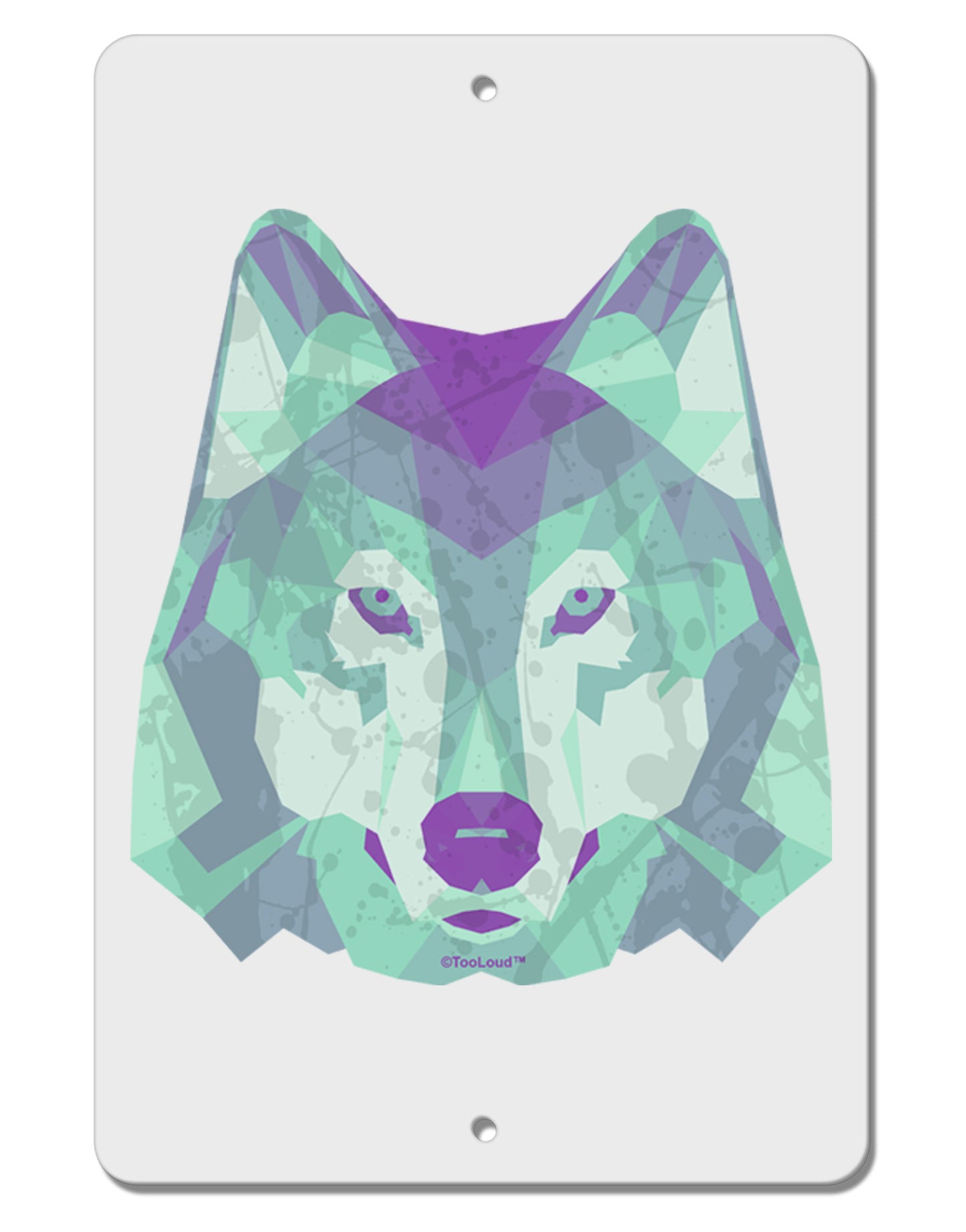 Geometric Wolf Head Aluminum 8 x 12" Sign by TooLoud-TooLoud-White-Davson Sales