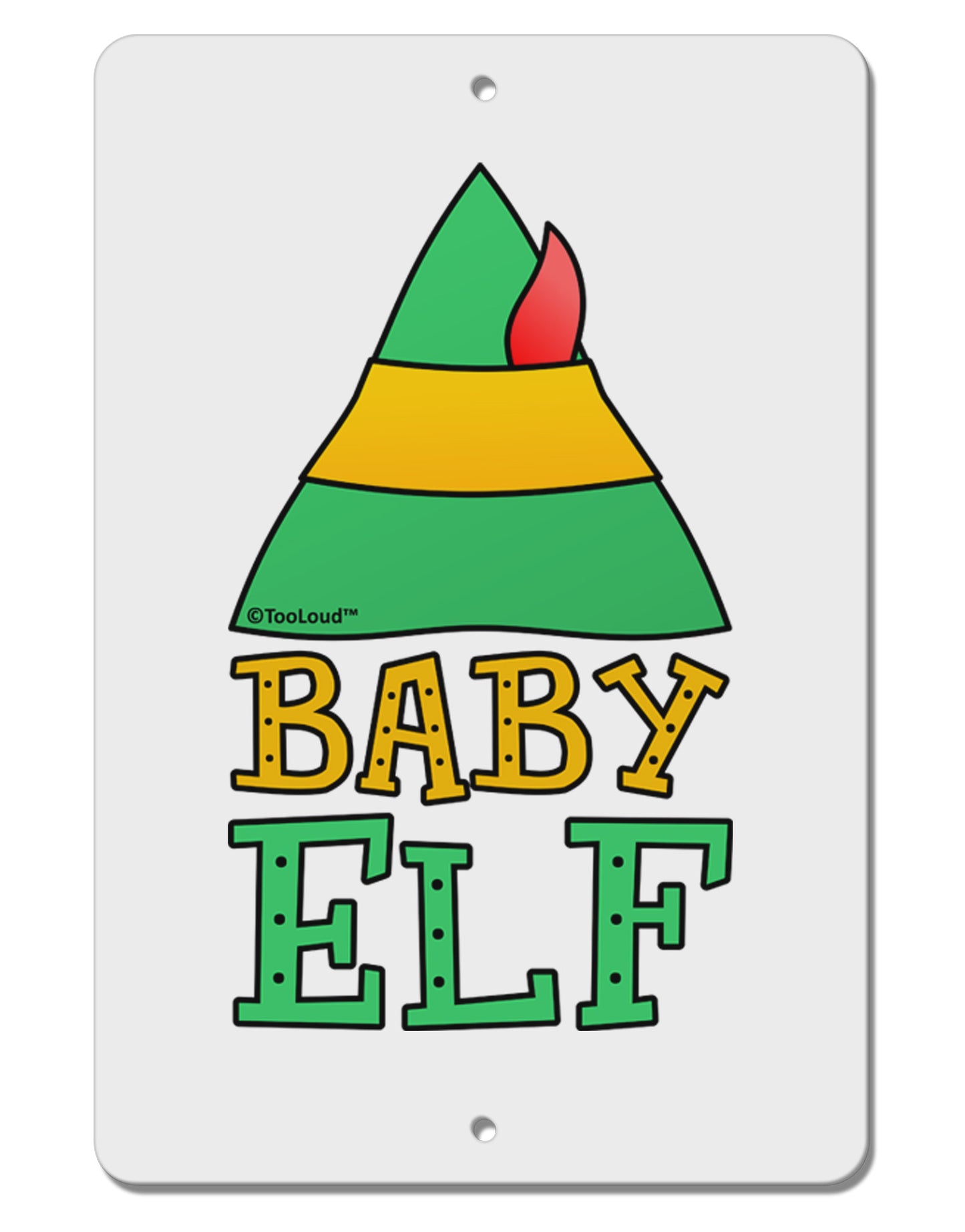 Matching Christmas Design - Elf Family - Baby Elf Aluminum 8 x 12" Sign by TooLoud-TooLoud-White-Davson Sales