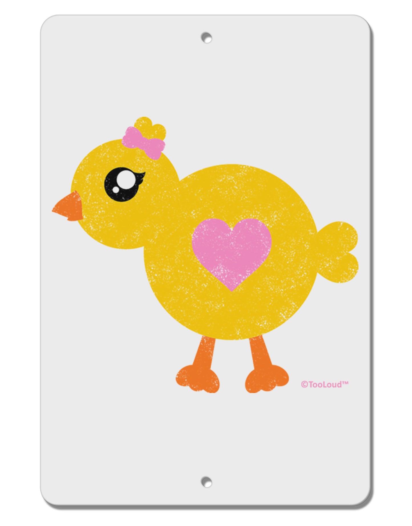 Cute Chick with Bow - Crayon Style Drawing Aluminum 8 x 12" Sign by TooLoud-TooLoud-White-Davson Sales
