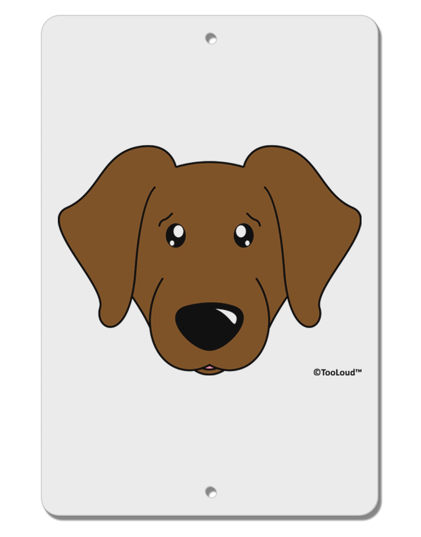 Cute Chocolate Labrador Retriever Dog Aluminum 8 x 12" Sign by TooLoud-TooLoud-White-Davson Sales