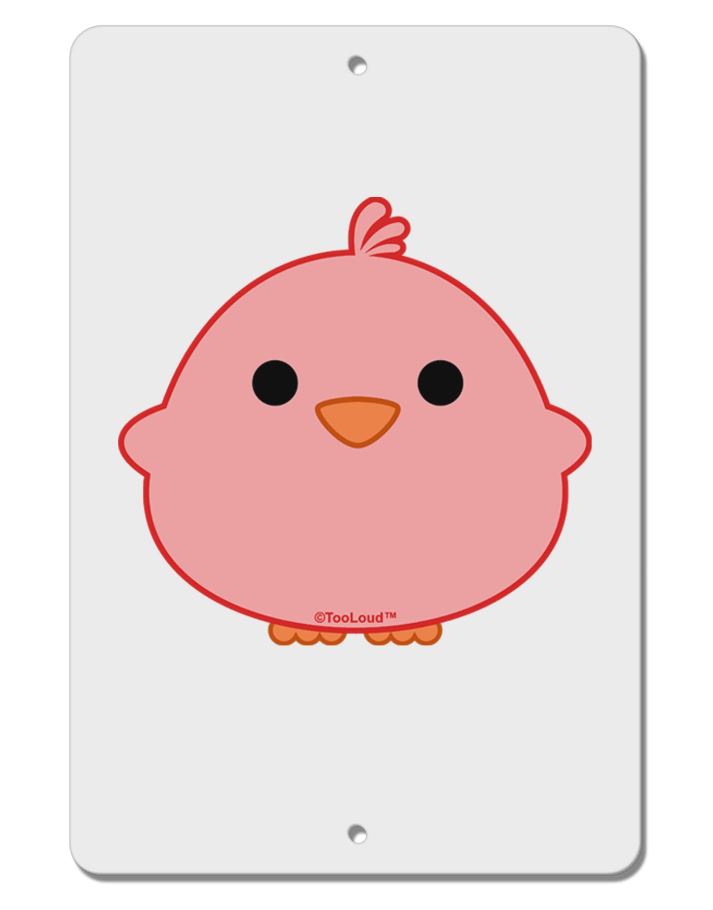 Cute Little Chick - Red Aluminum 8 x 12" Sign by TooLoud-TooLoud-White-Davson Sales