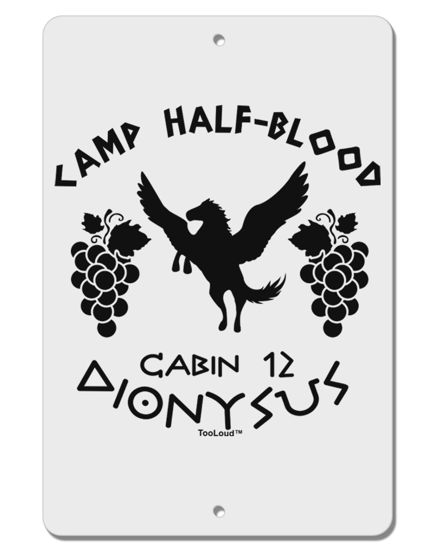 Camp Half Blood Cabin 12 Dionysus Aluminum 8 x 12" Sign by TooLoud-TooLoud-White-Davson Sales