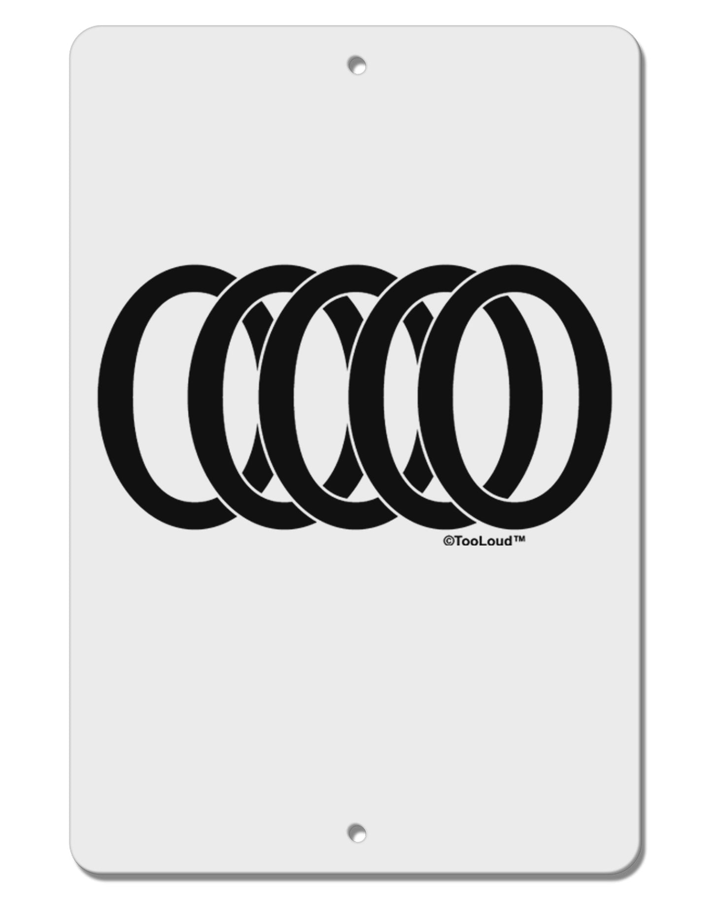 Five Golden Rings Aluminum 8 x 12" Sign-TooLoud-White-Davson Sales