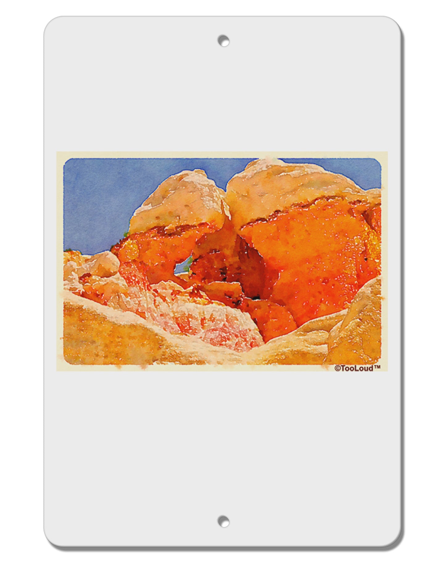 Desert Landscape Watercolor Aluminum 8 x 12" Sign-TooLoud-White-Davson Sales