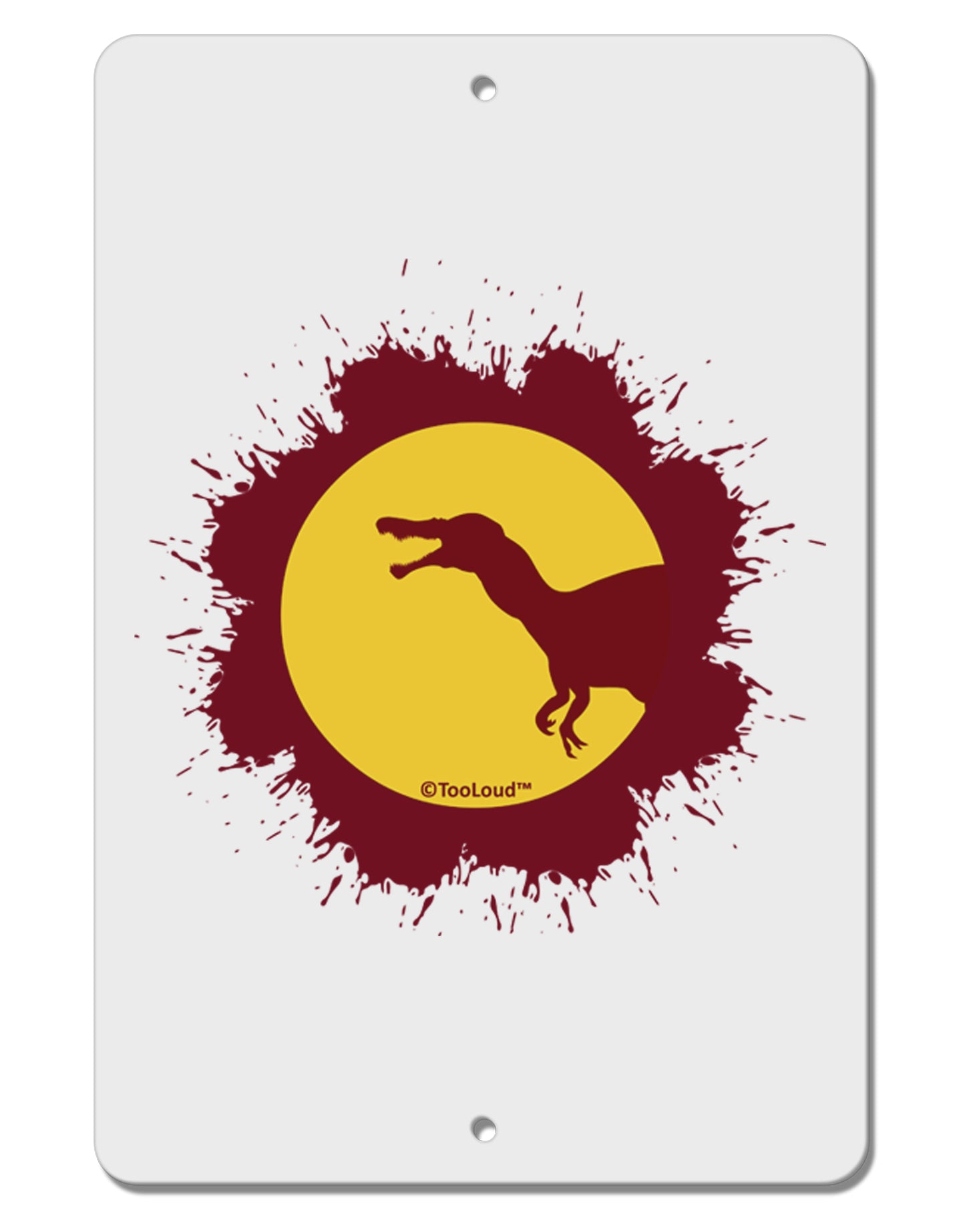 Dinosaur Silhouette Splatter Design Aluminum 8 x 12" Sign by TooLoud-TooLoud-White-Davson Sales