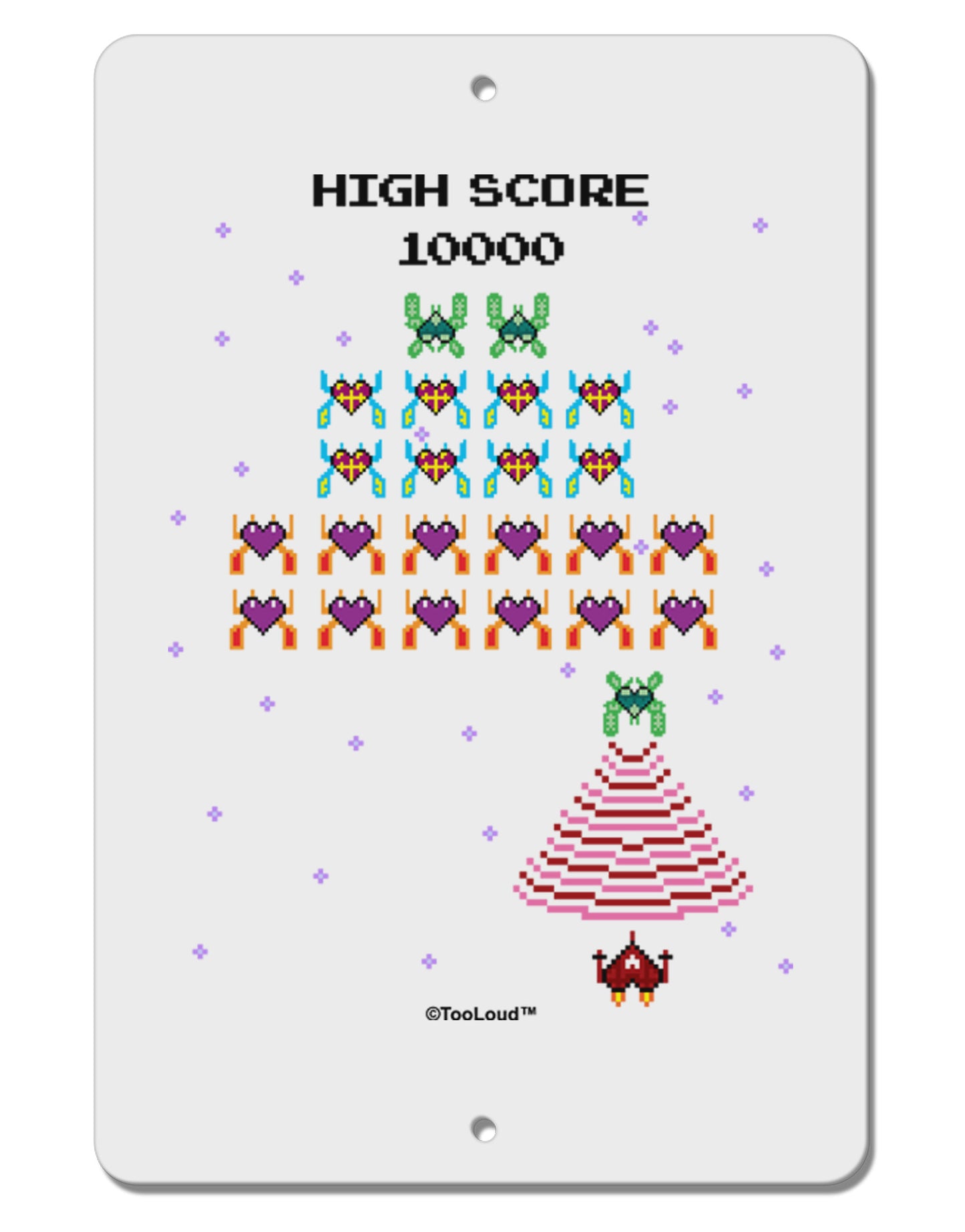 Retro Heart Fighter Aluminum 8 x 12" Sign-TooLoud-White-Davson Sales