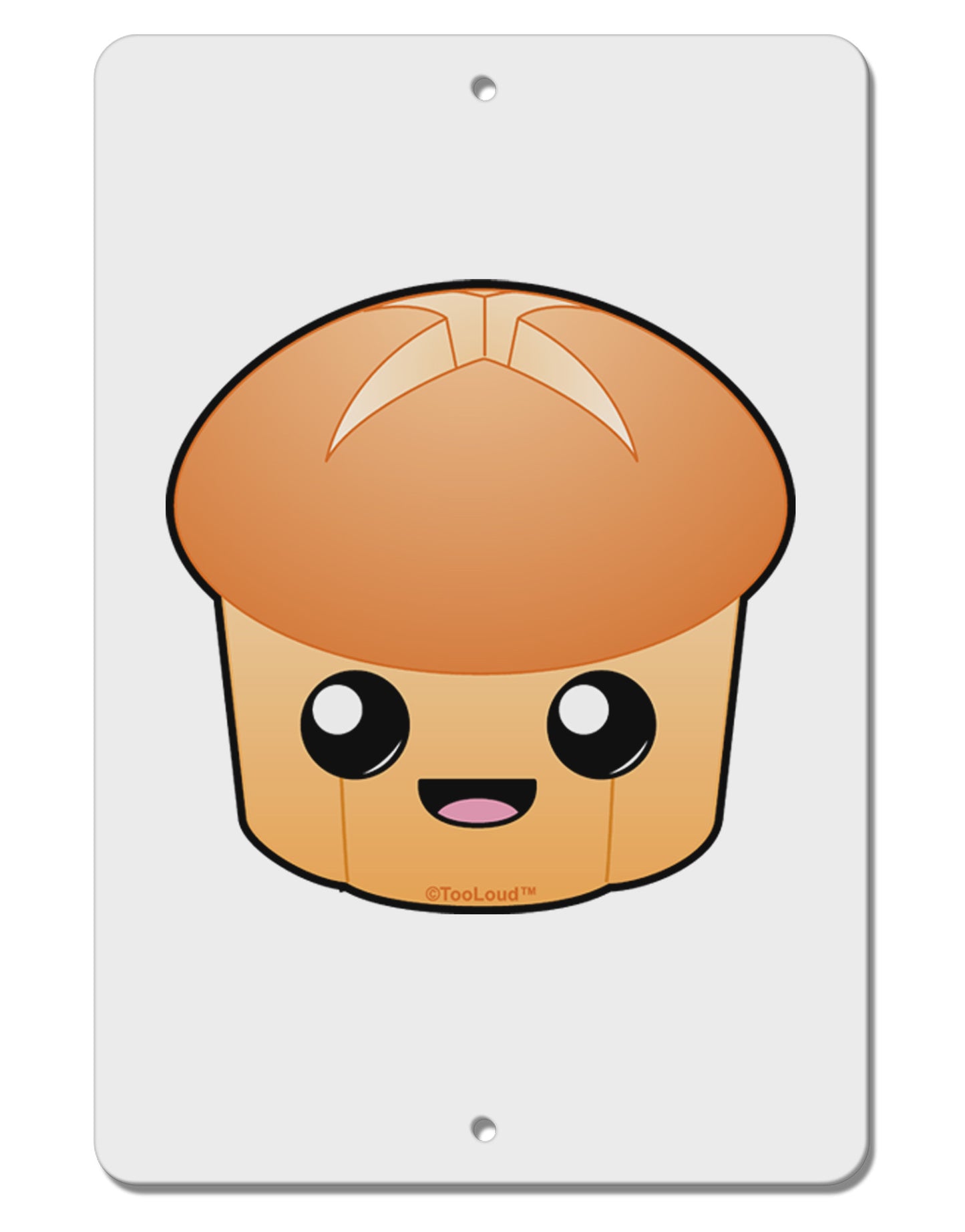 Cute Dinner Roll Aluminum 8 x 12" Sign-TooLoud-White-Davson Sales