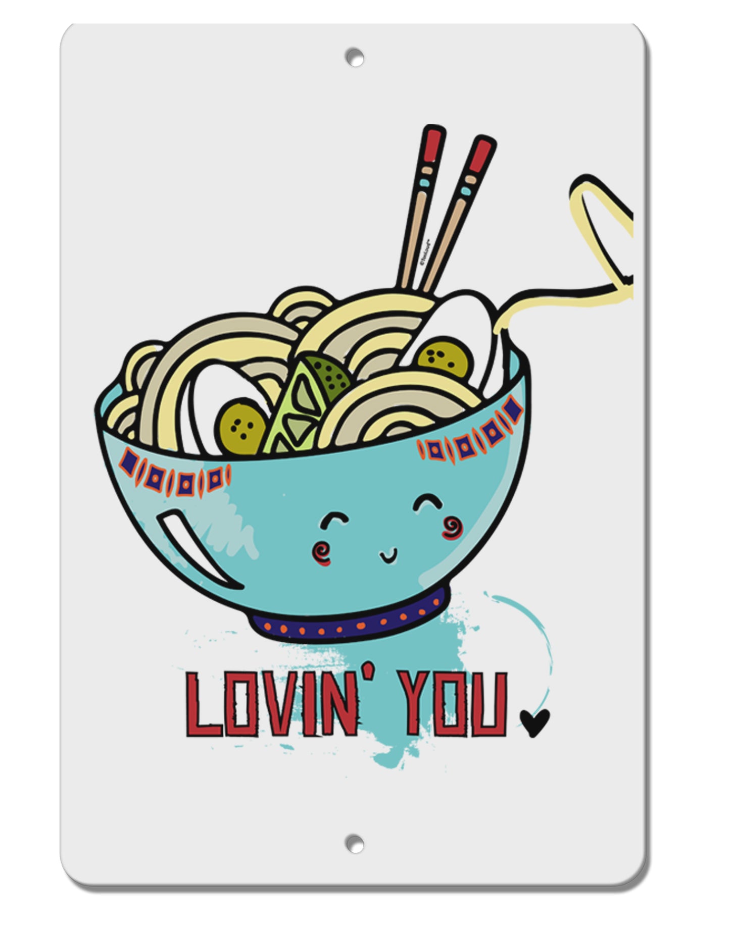 TooLoud Matching Lovin You Blue Pho Bowl Aluminum 8 x 12 Inch Sign-Aluminum Sign-TooLoud-Davson Sales