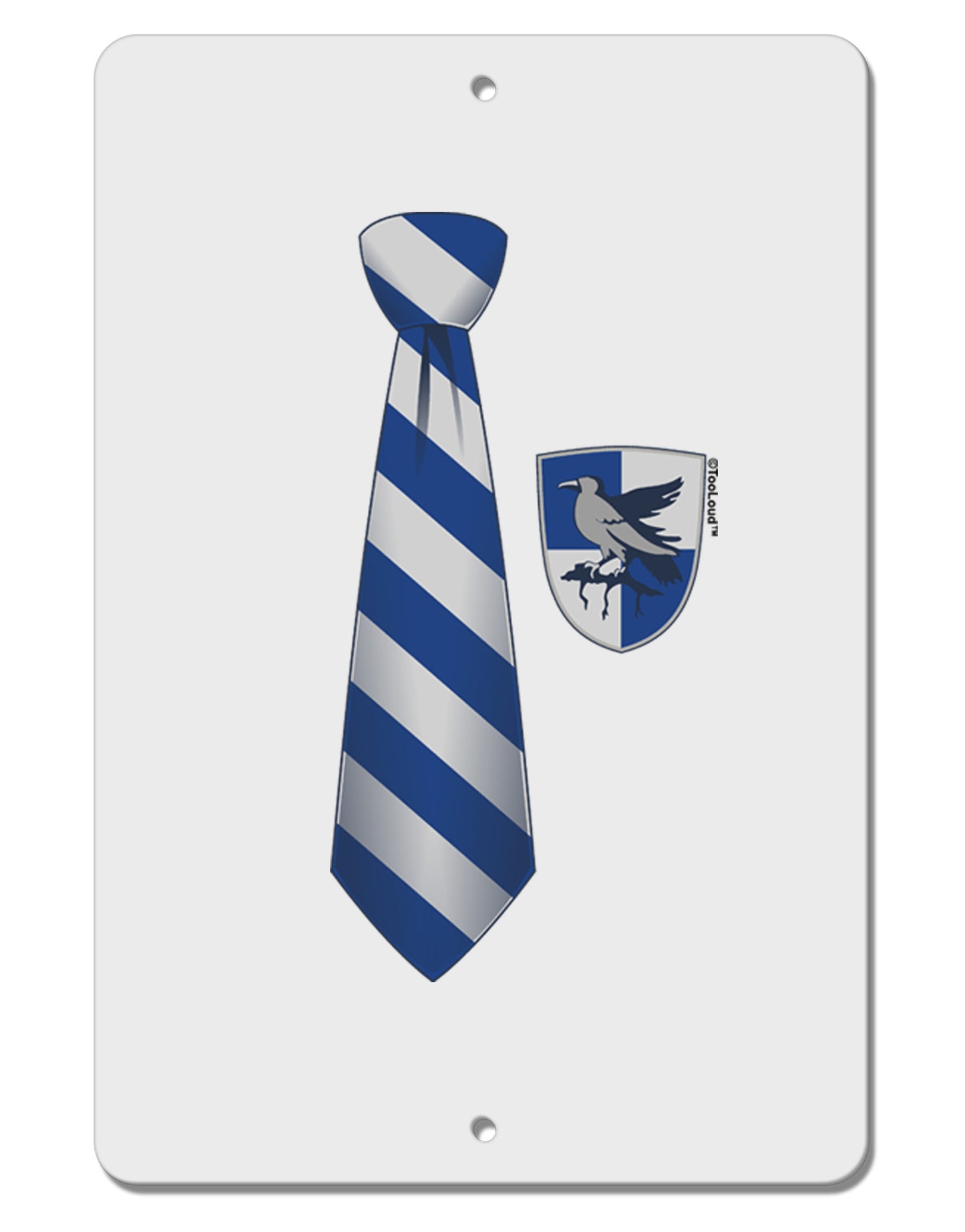 Wizard Tie Blue and Silver Aluminum 8 x 12" Sign-TooLoud-White-Davson Sales