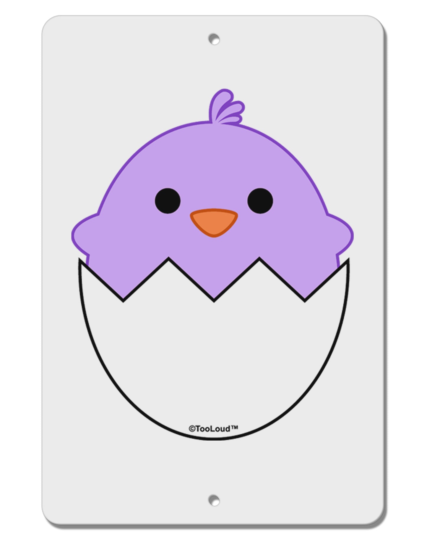 Cute Hatching Chick - Purple Aluminum 8 x 12" Sign by TooLoud-TooLoud-White-Davson Sales