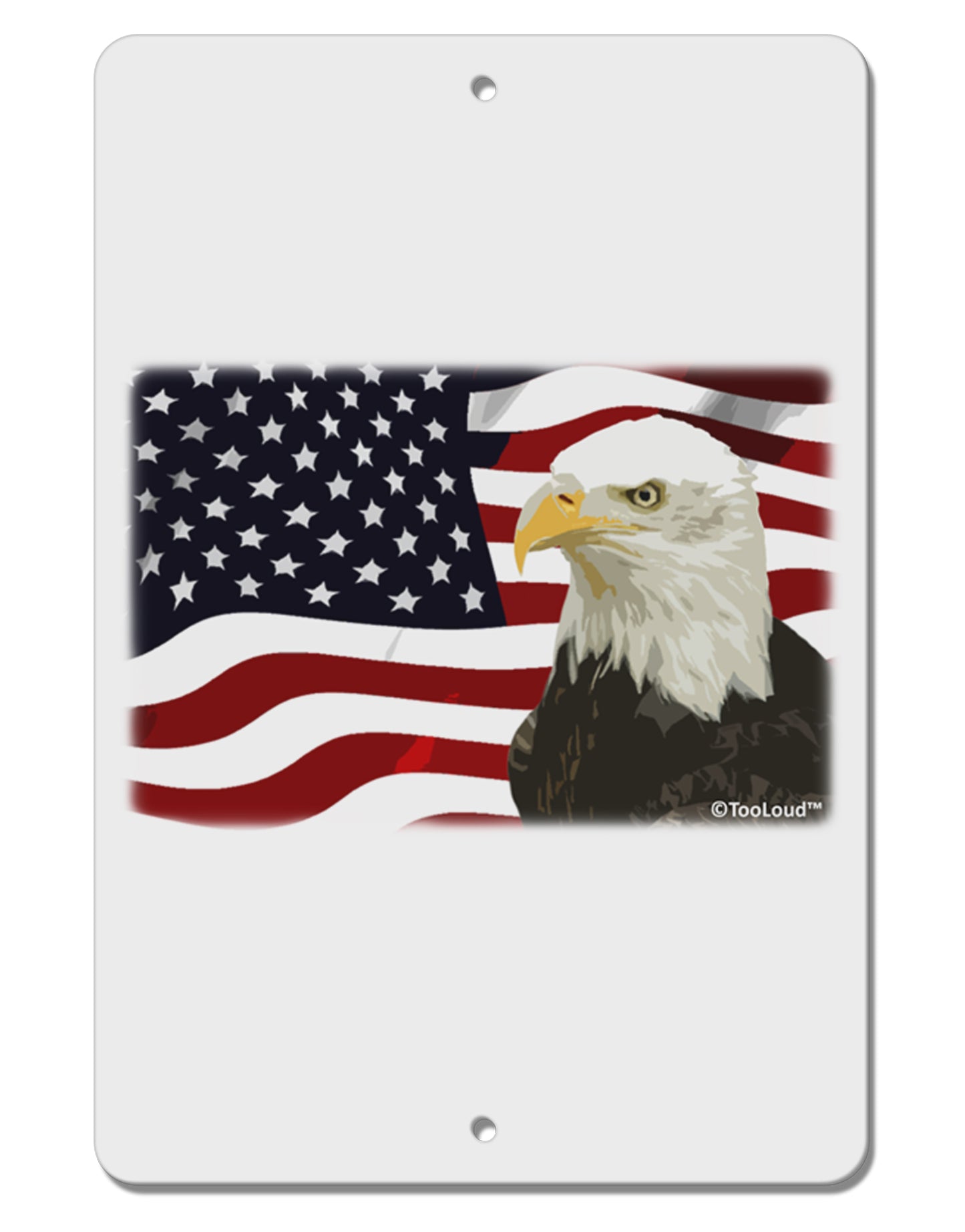 Patriotic USA Flag with Bald Eagle Aluminum 8 x 12" Sign by TooLoud-TooLoud-White-Davson Sales