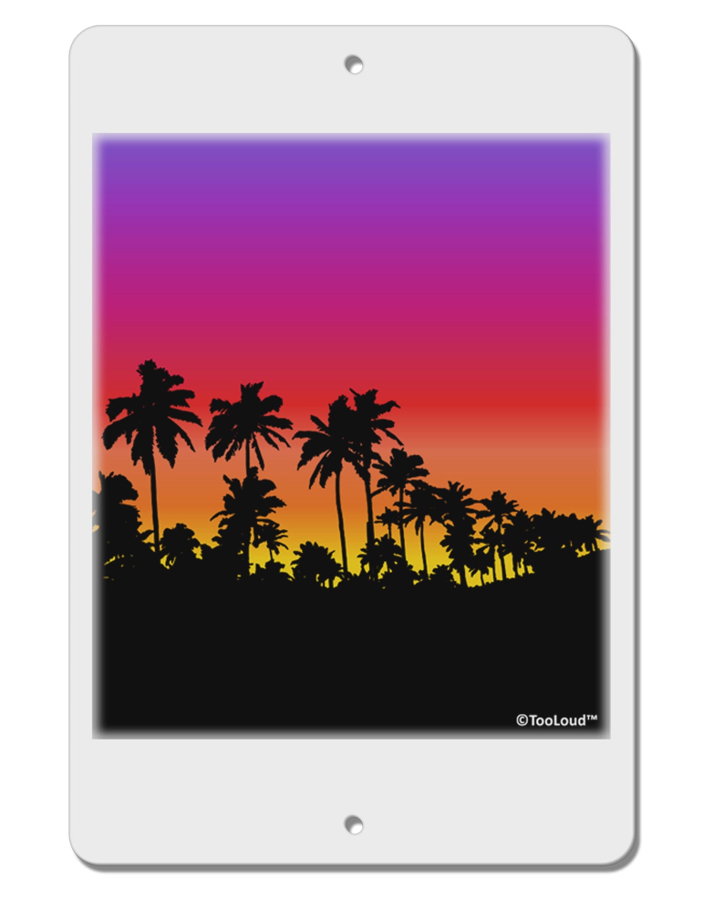 Palm Trees and Sunset Design Aluminum 8 x 12" Sign by TooLoud-TooLoud-White-Davson Sales