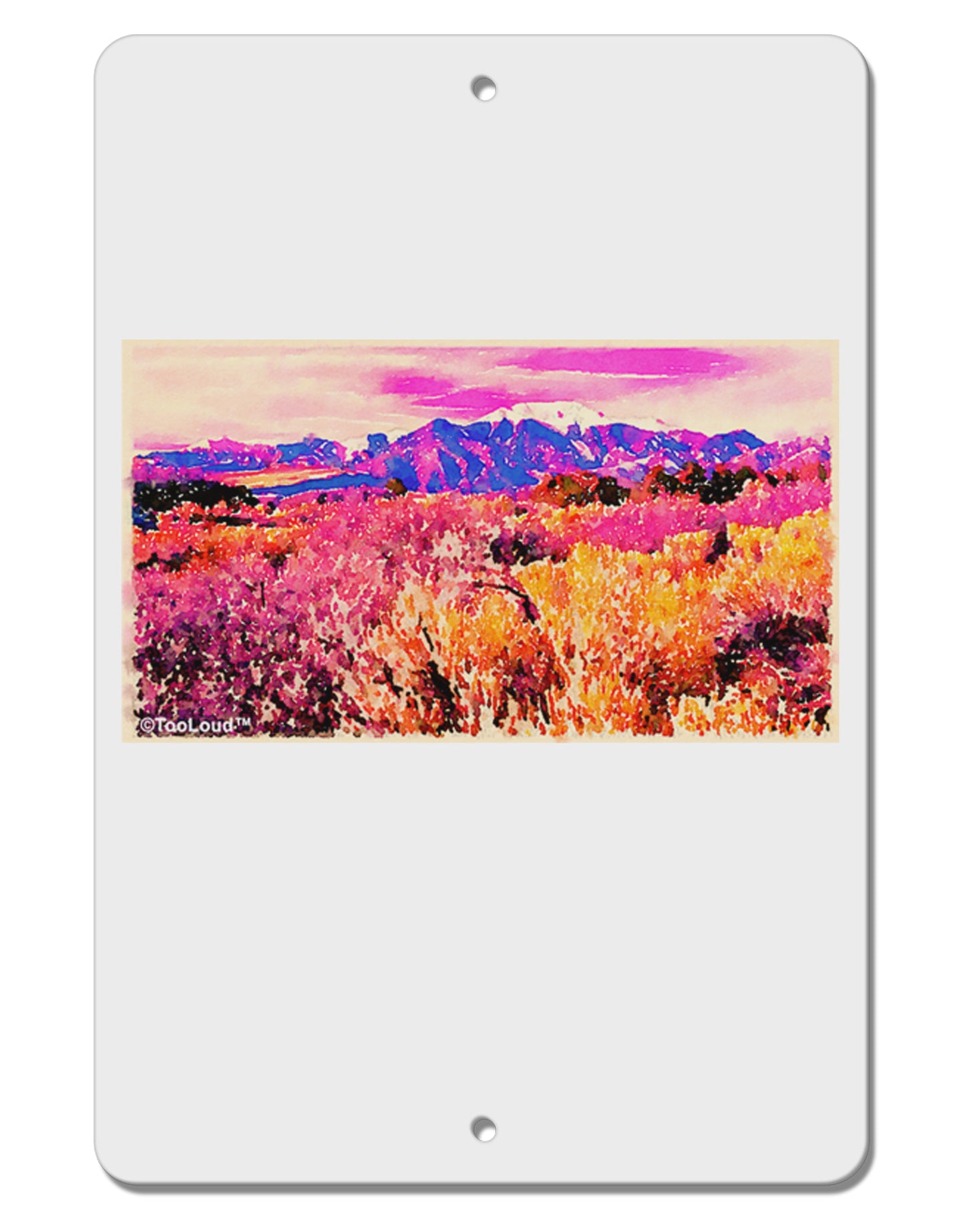 Colorful Colorado Mountains Aluminum 8 x 12" Sign by TooLoud-TooLoud-White-Davson Sales