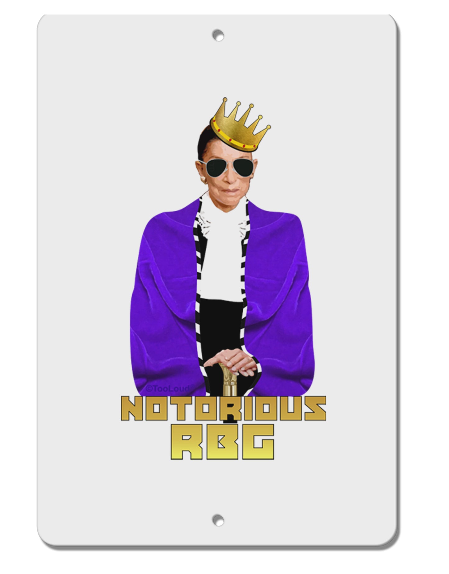 Notorious RBG Aluminum 8 x 12" Sign by TooLoud-TooLoud-White-Davson Sales