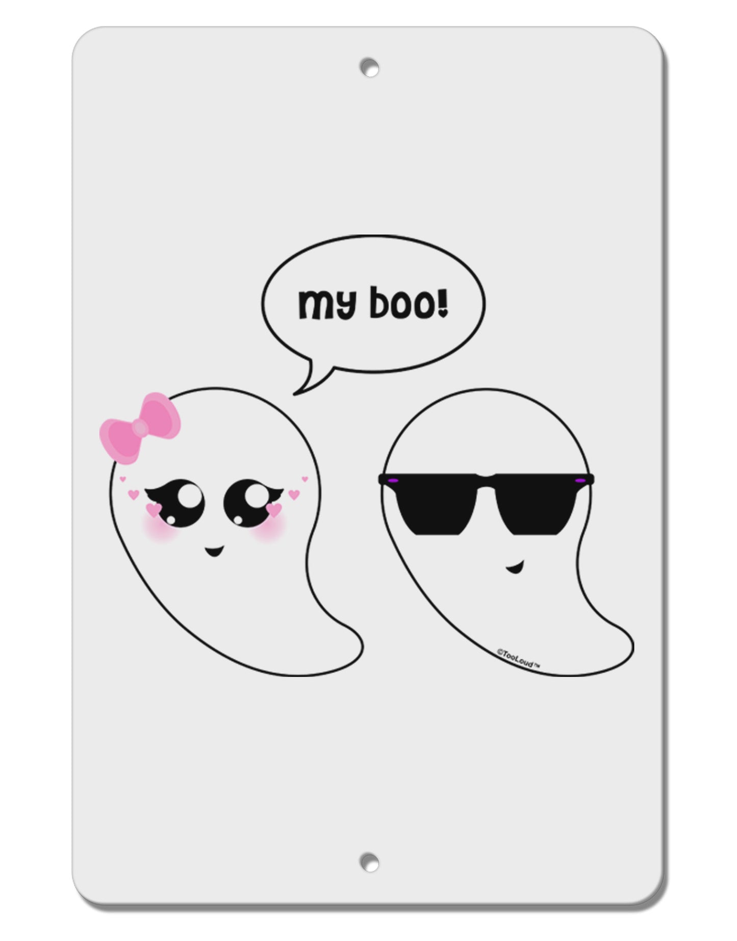 Cute Ghost Couple My Boo Halloween Aluminum 8 x 12" Sign-TooLoud-White-Davson Sales