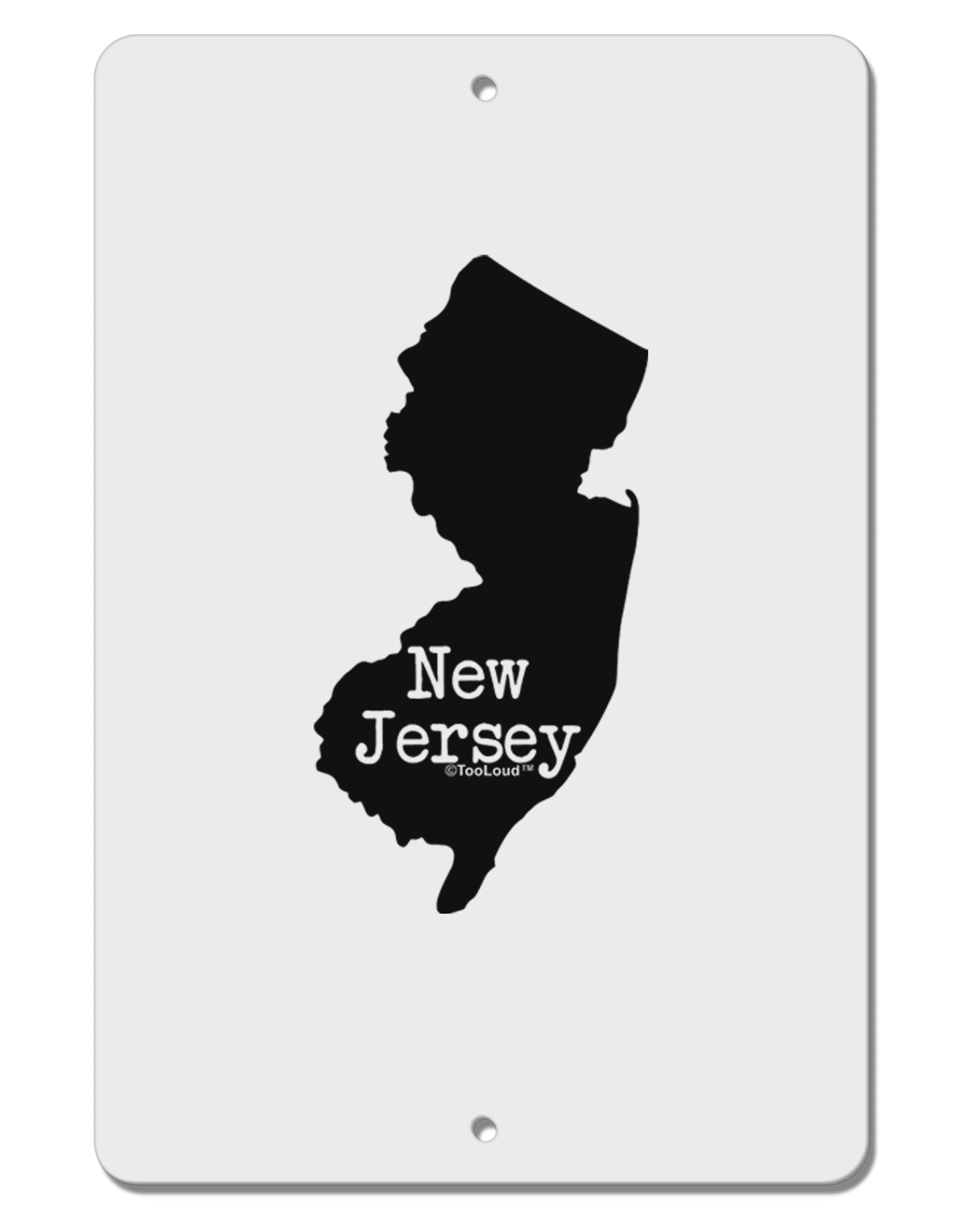 New Jersey - United States Shape Aluminum 8 x 12" Sign by TooLoud-TooLoud-White-Davson Sales