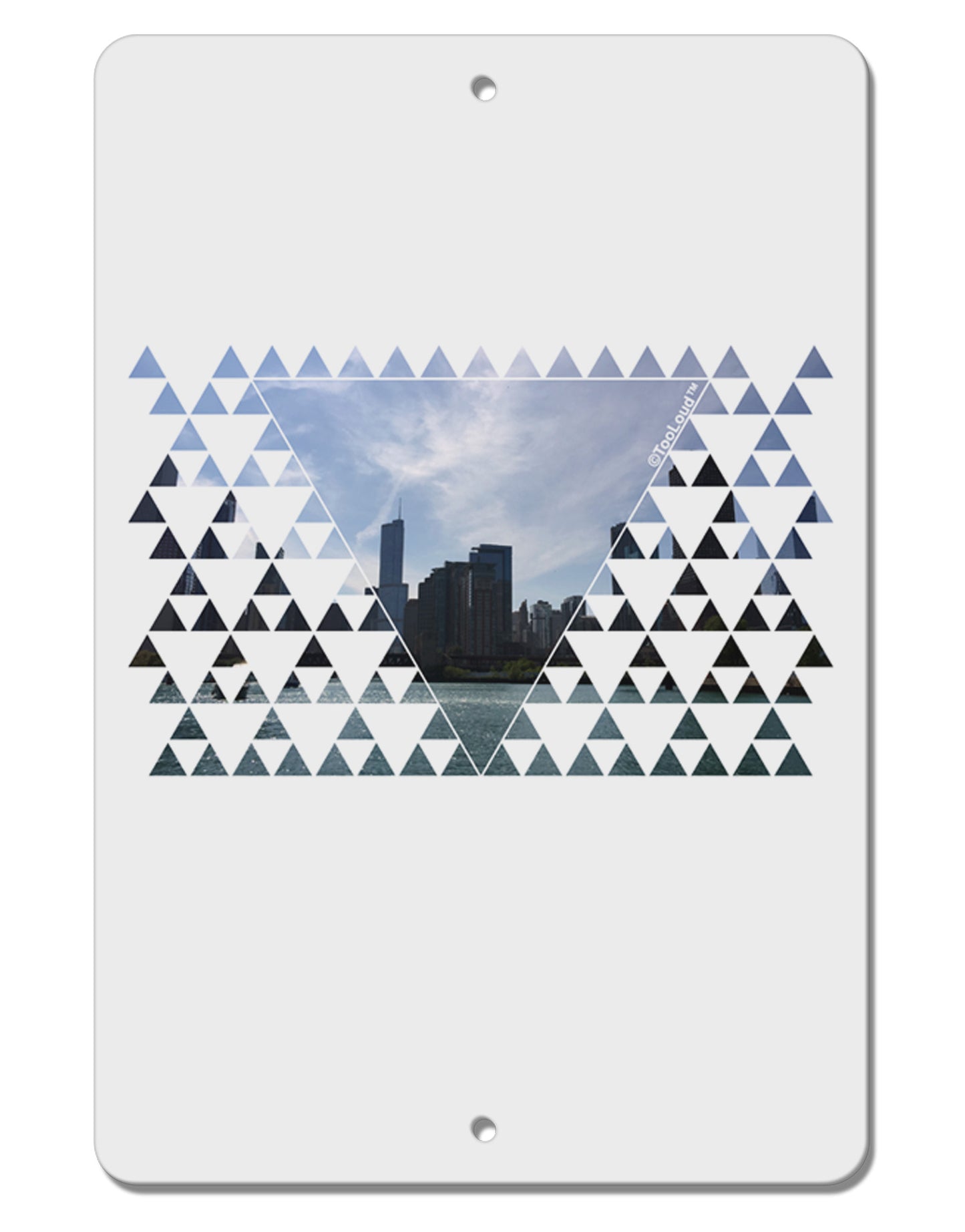 Chicago Triangles Aluminum 8 x 12" Sign-TooLoud-White-Davson Sales